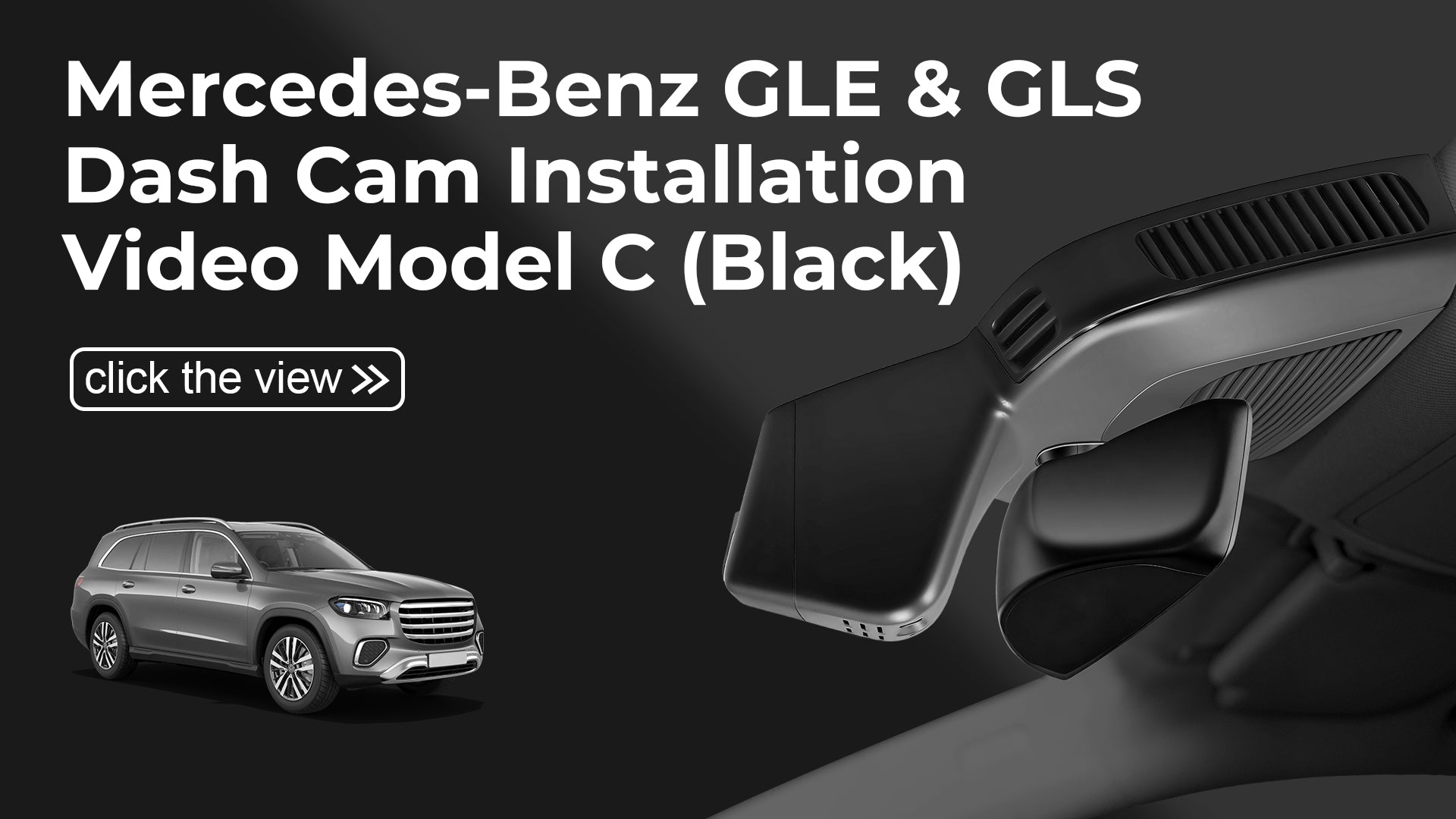 Load video: Mangoal 4K Dash Cam for Mercedes-Benz GLE (W167/C167) 2020-2025 & GLS(X167) 2020-2025 (Model C Black)