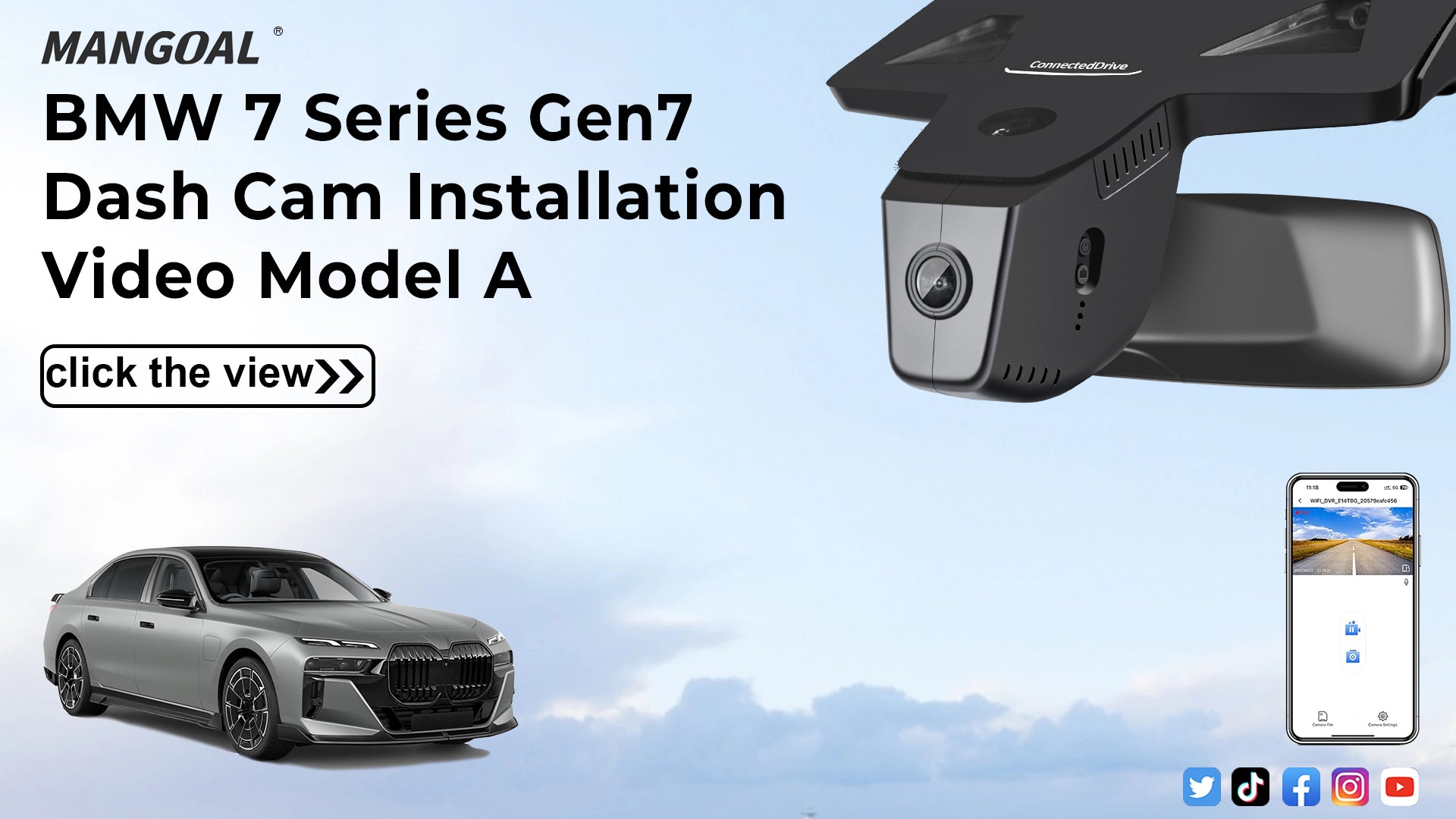 Charger la vidéo : Mangoal 4K Dash Cam for BMW 7 Series Gen7 G70 G73 2023-2025 (Model A)