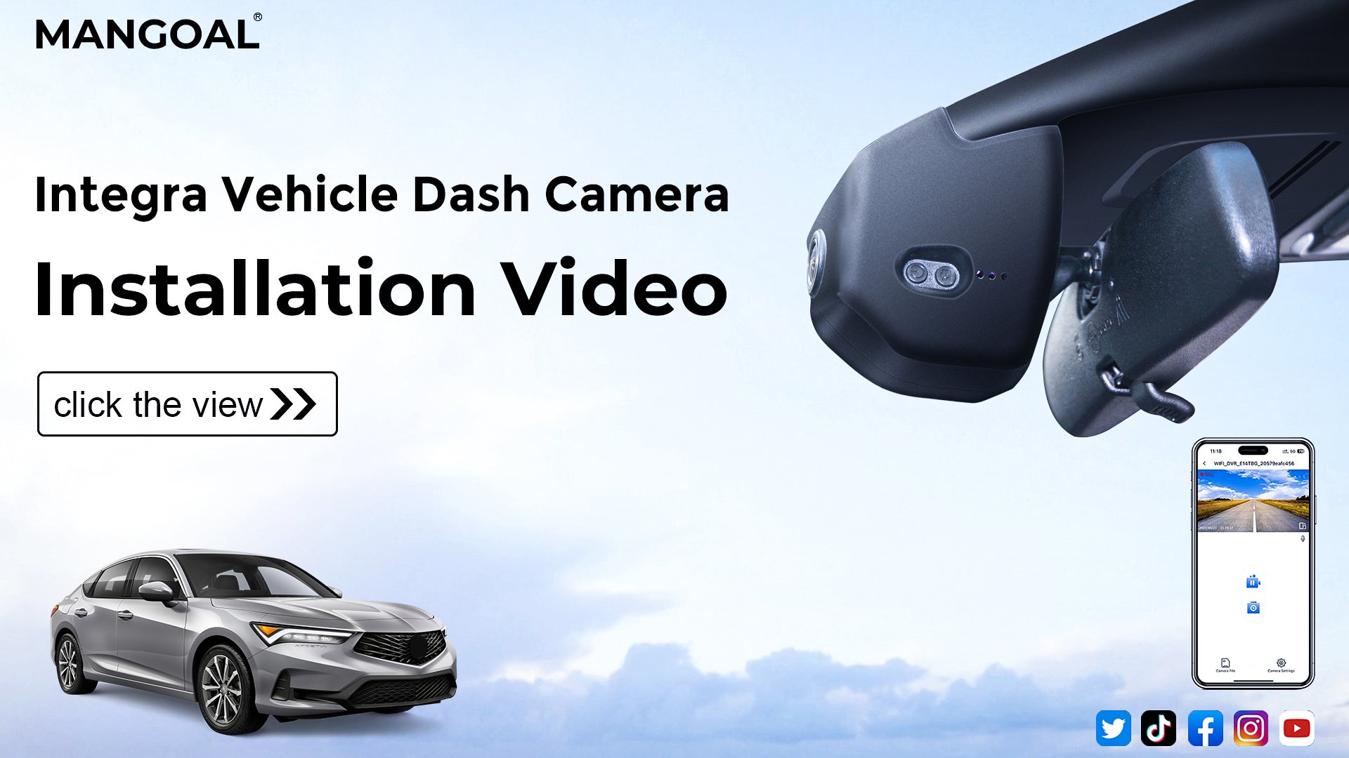 Load video: Mangoal Front 4K HDR Dash Cam STARVIS 2 for Cadillac XT4 2024 2025(Model C)
