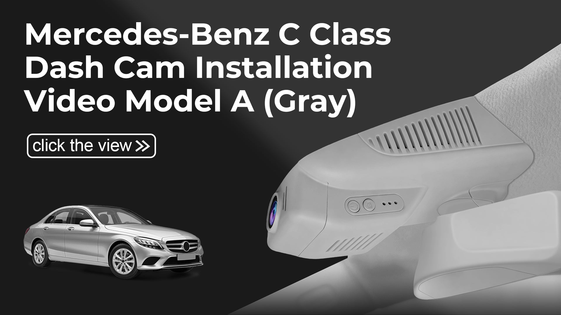 Load video: Mangoal Front 4K HDR Dash Cam STARVIS 2 for Mercedes-Benz C-Class Gen4 W/S/C/A 205 2015-2021(Model A Gray)