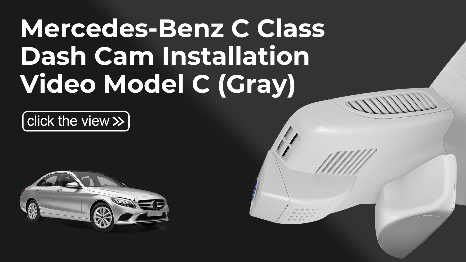 Load video: Mangoal Front 4K HDR Dash Cam STARVIS 2 for Mercedes-Benz C-Class Gen4 W/S/C/A 205 2015-2021(Model C Gray)