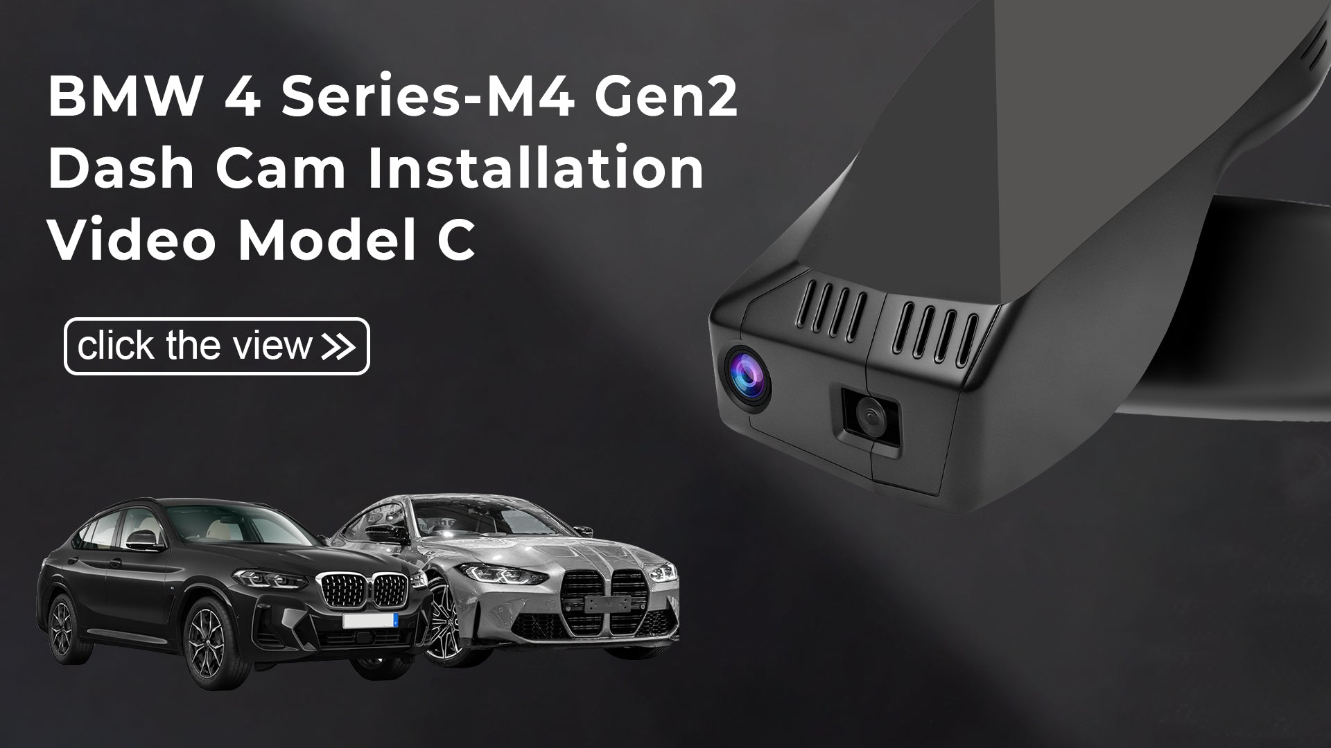 Load video: Mangoal Front 4K HDR Dash Cam STARVIS 2 for BMW 4-Series Gen2 G22 G23 G26 2021-2026 M4 G82 G83(Model C)