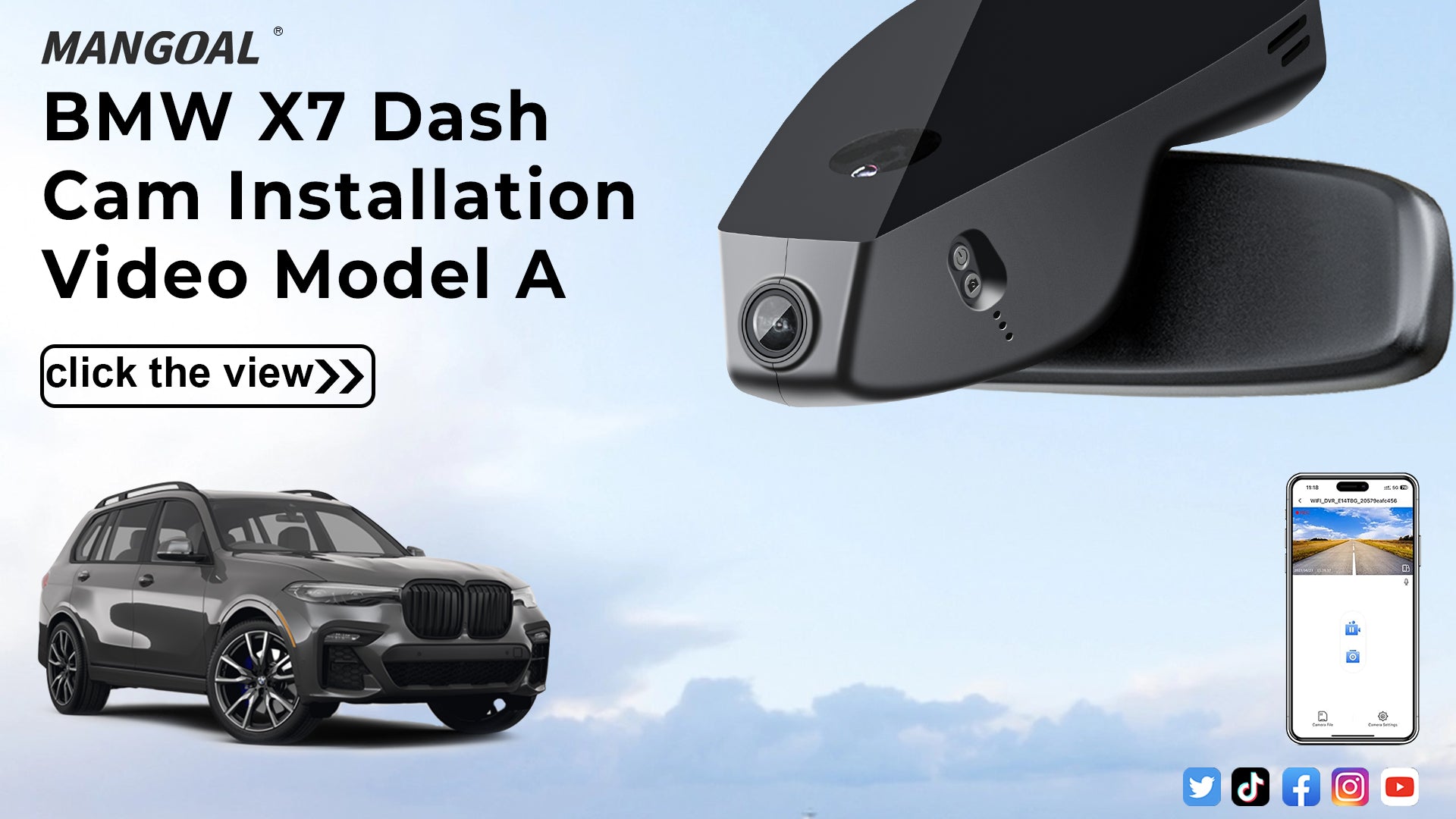 Load video: Mangoal Front 4K HDR Dash Cam STARVIS 2 IMX678 for BMW G07 X7 2019 2020 2021 2022(Model A)