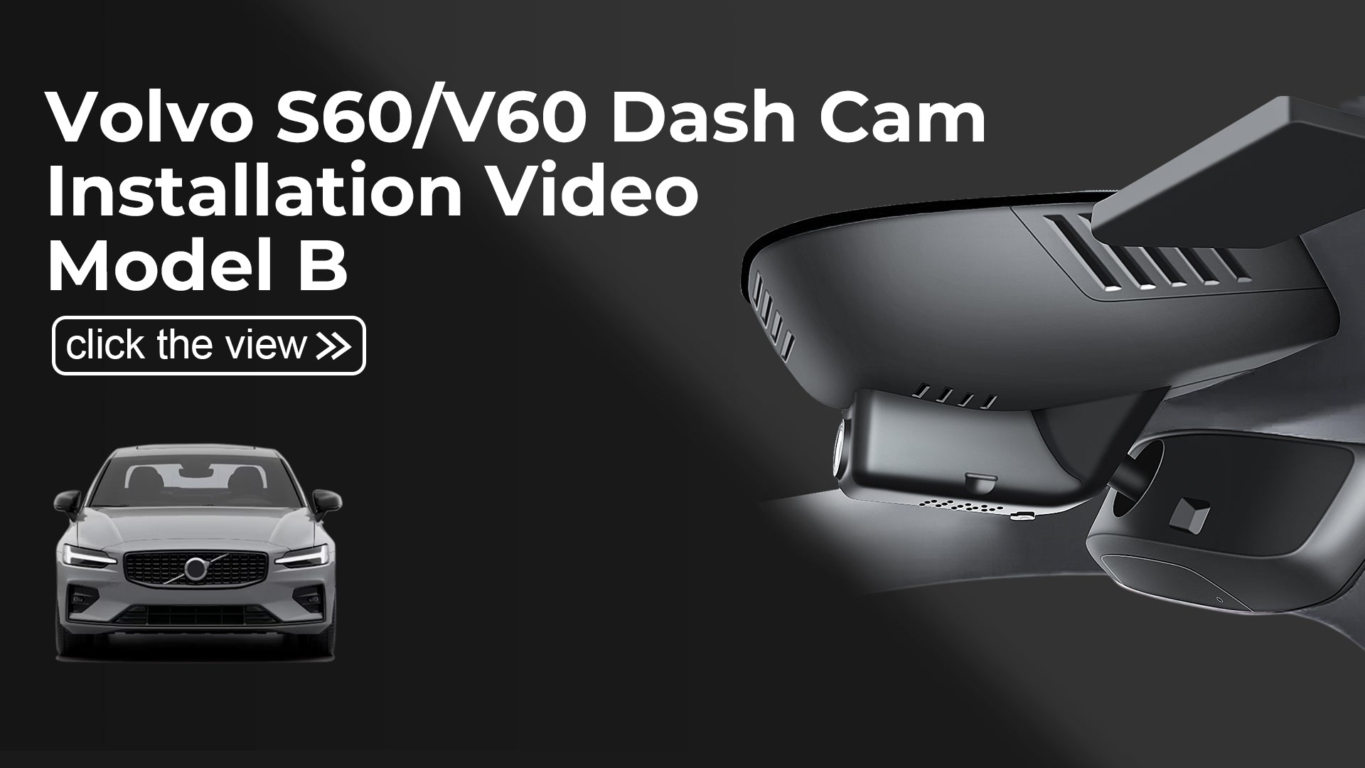 Load video: Mangoal Front 4K HDR Dash Cam STARVIS 2 IMX678 for Volvo S60 V60 Cross Country 2023-2026 B5 B6 T5 T8 (Model B)