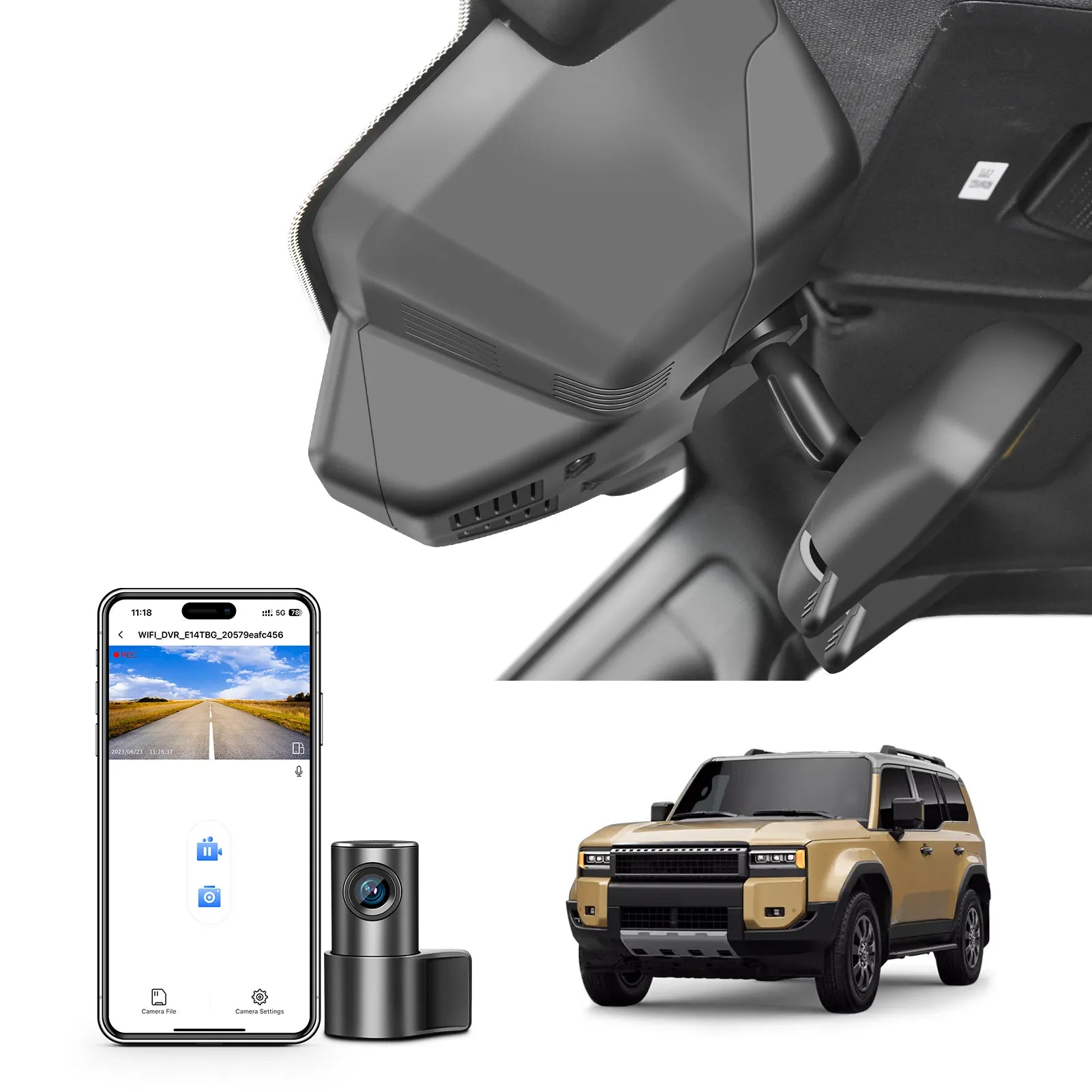 4K Front & 2K Rear 2 Channel HDR Dash Cam, Dual STARVIS 2 IMX678 IMX675, Custom Fit for Toyota Land Cruiser 2024 2025 2026(J250/Gen15), 5GHz WiFi, GPS, 128GB Card