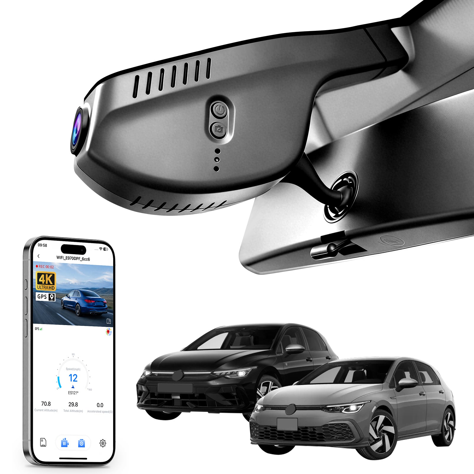 Mangoal Dash Cam for Volkswagen Golf & Golf GTI & Golf R MK 7/7.5/8 2015-2025 (Model A)