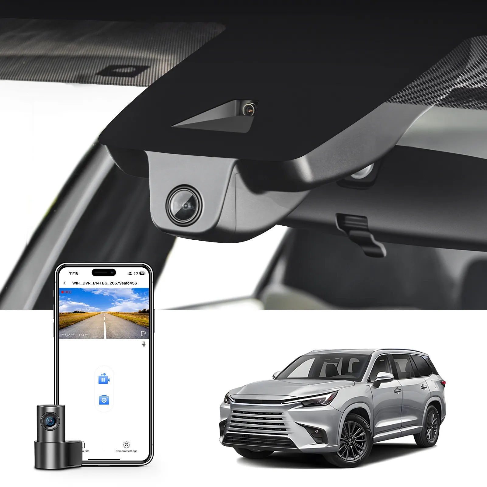 Mangoal Front 4K & Rear 1080p Dash Cam for Lexus TX 2024-2026