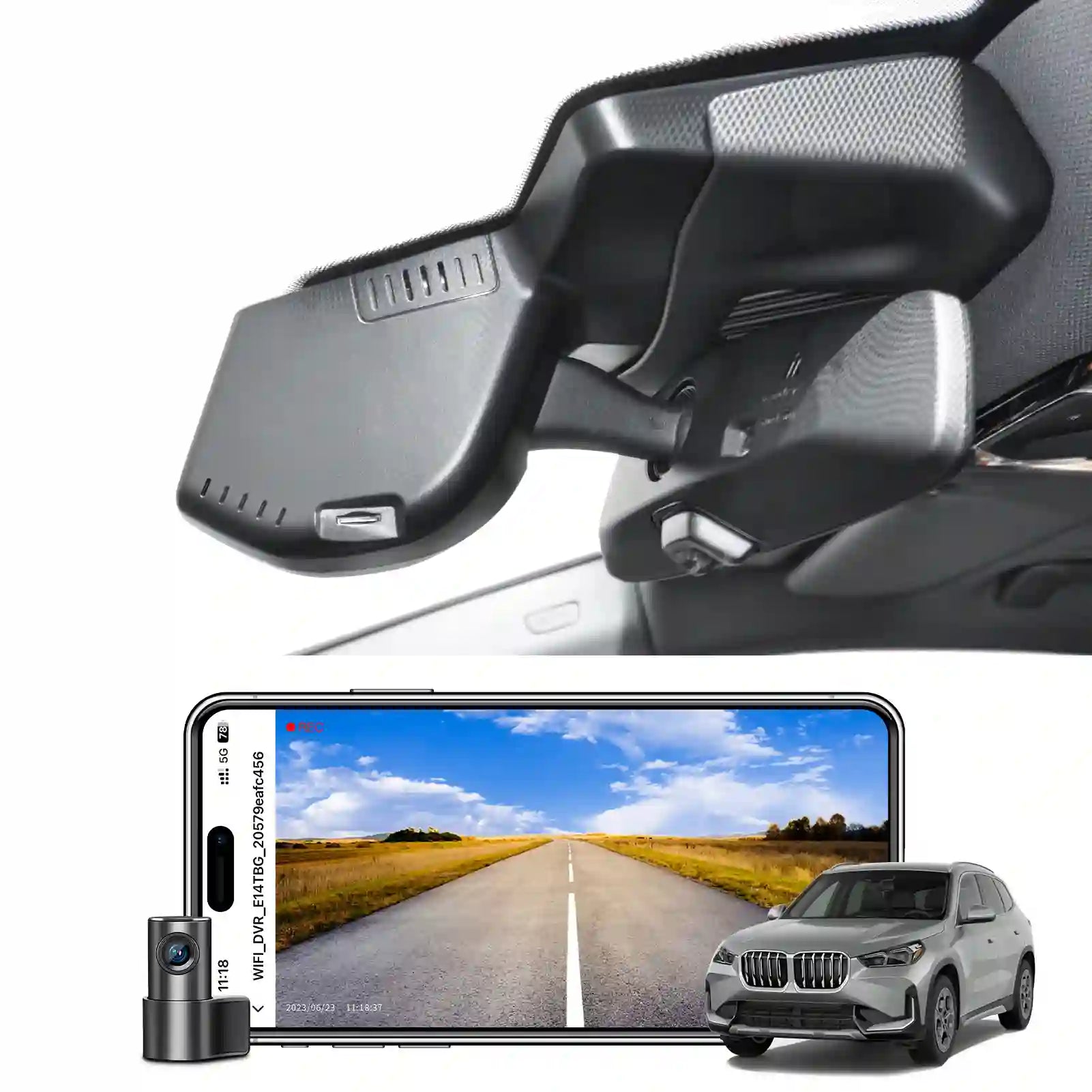 BMW X1 Dual dash camera 4k and rear 1080P