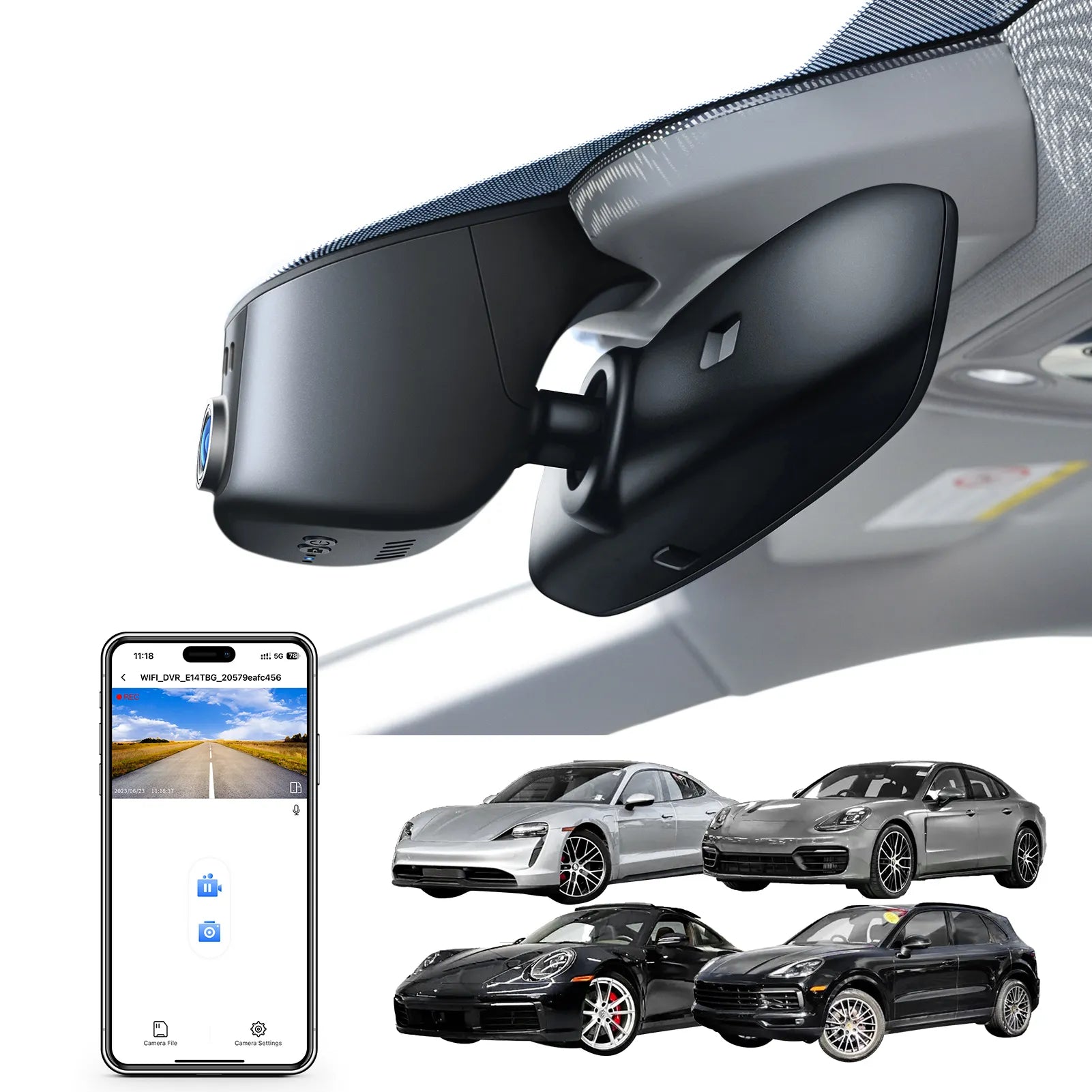 Mangoal 4K Dash Cam for Porsche Cayenne(E3) 2019-2026, 911(992) 2020-2024, Panamera(971) 2017-2026, Taycan 2020-2026 (Model A)