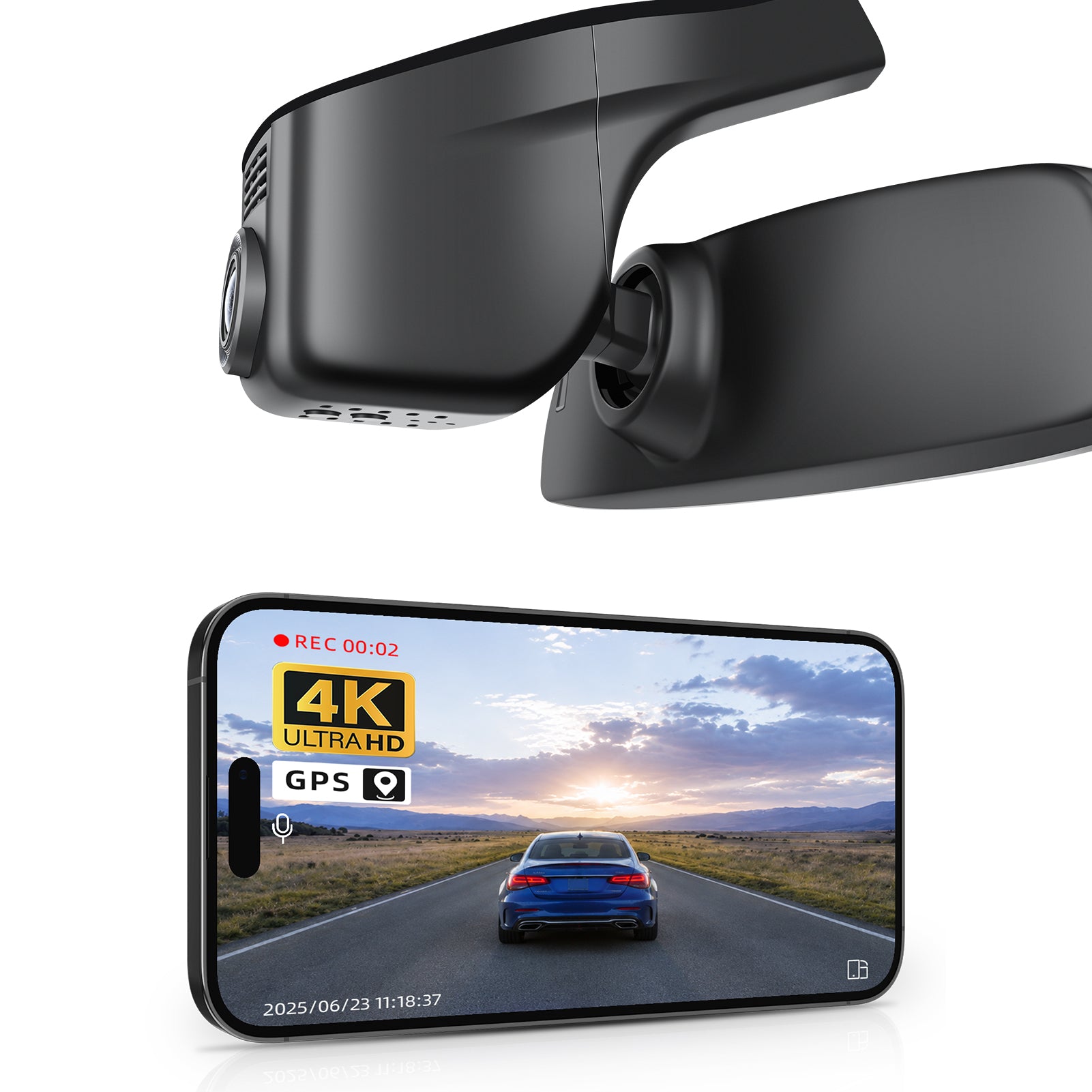 Front 4K & Rear 1080p Dash Cam for Volkswagen Arteon 2018-2024 SE SEL Premium R line Elegance(Model A Black), UHD 2160P Video, App & WiFi, Loop Recording, Easy to Install, 128GB Card