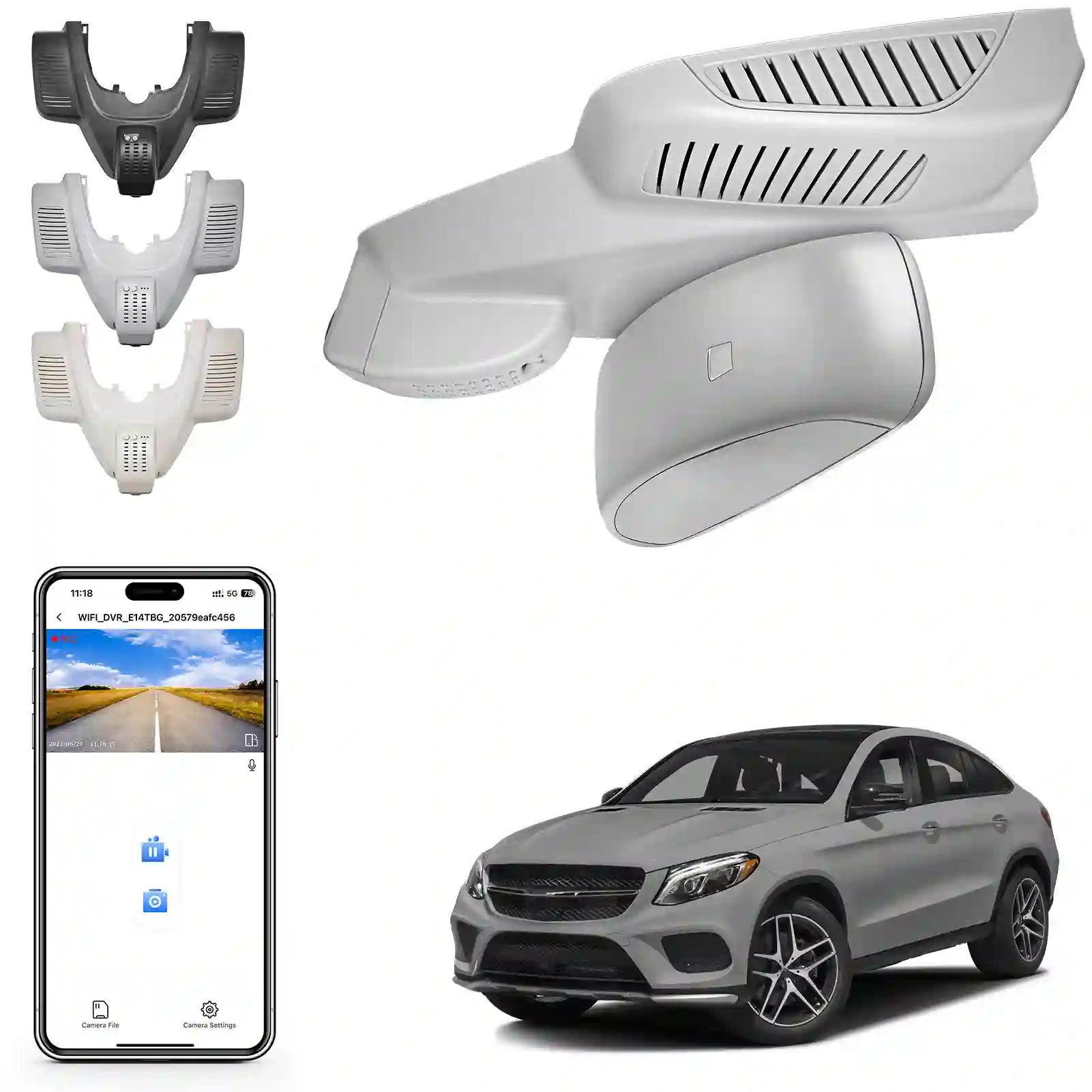 Mangoal 4K Dash Cam for Mercedes-Benz GLE (W166/C292) 2016-2019 & GLS(X166) 2017-2019 (Model B Gray)