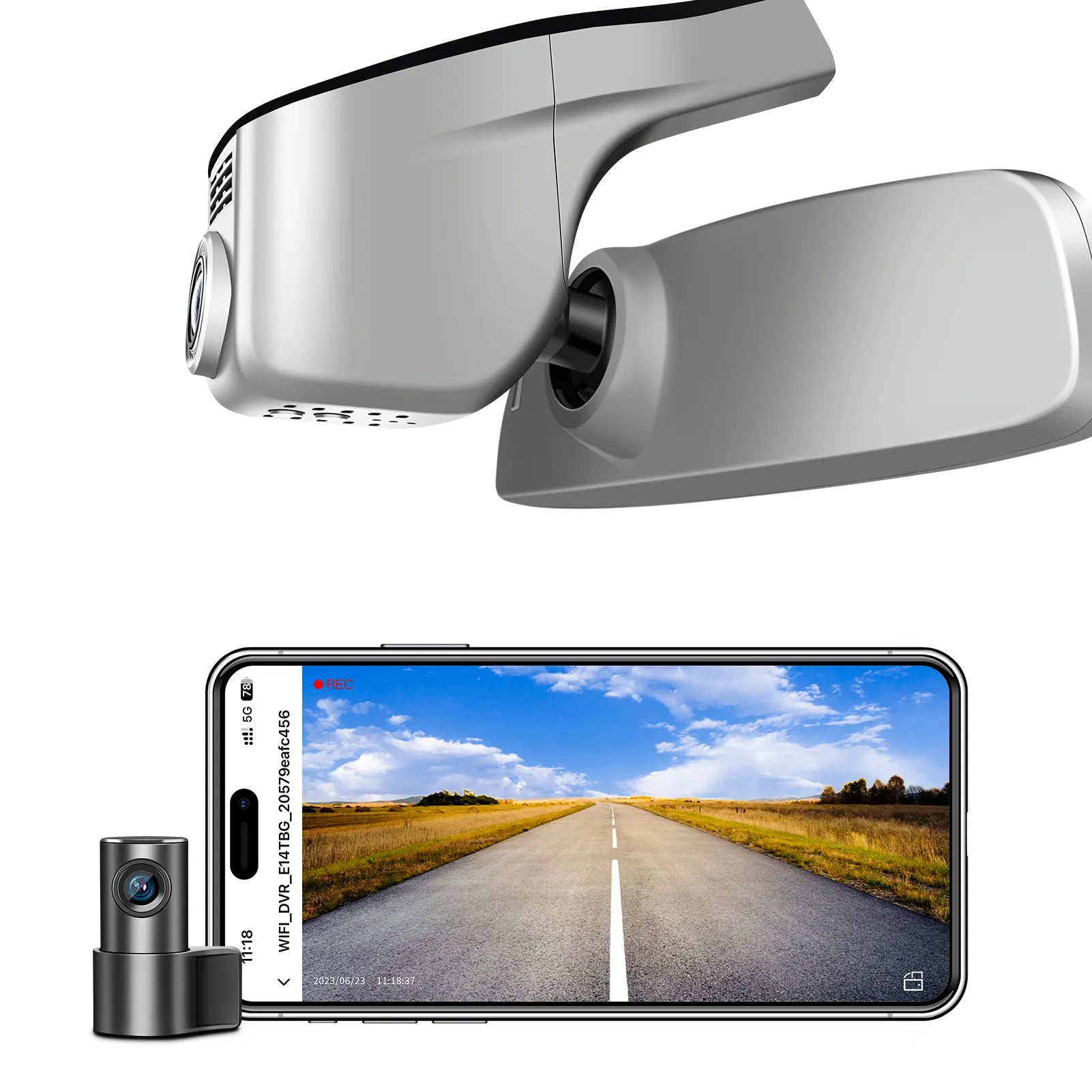 Mangoal 4K Front & 2K Rear 2 Channel HDR Dash Cam, Dual STARVIS 2 IMX678 IMX675, Custom Fit for VolksWagen Polo 2018-2024 (Model A Gray)