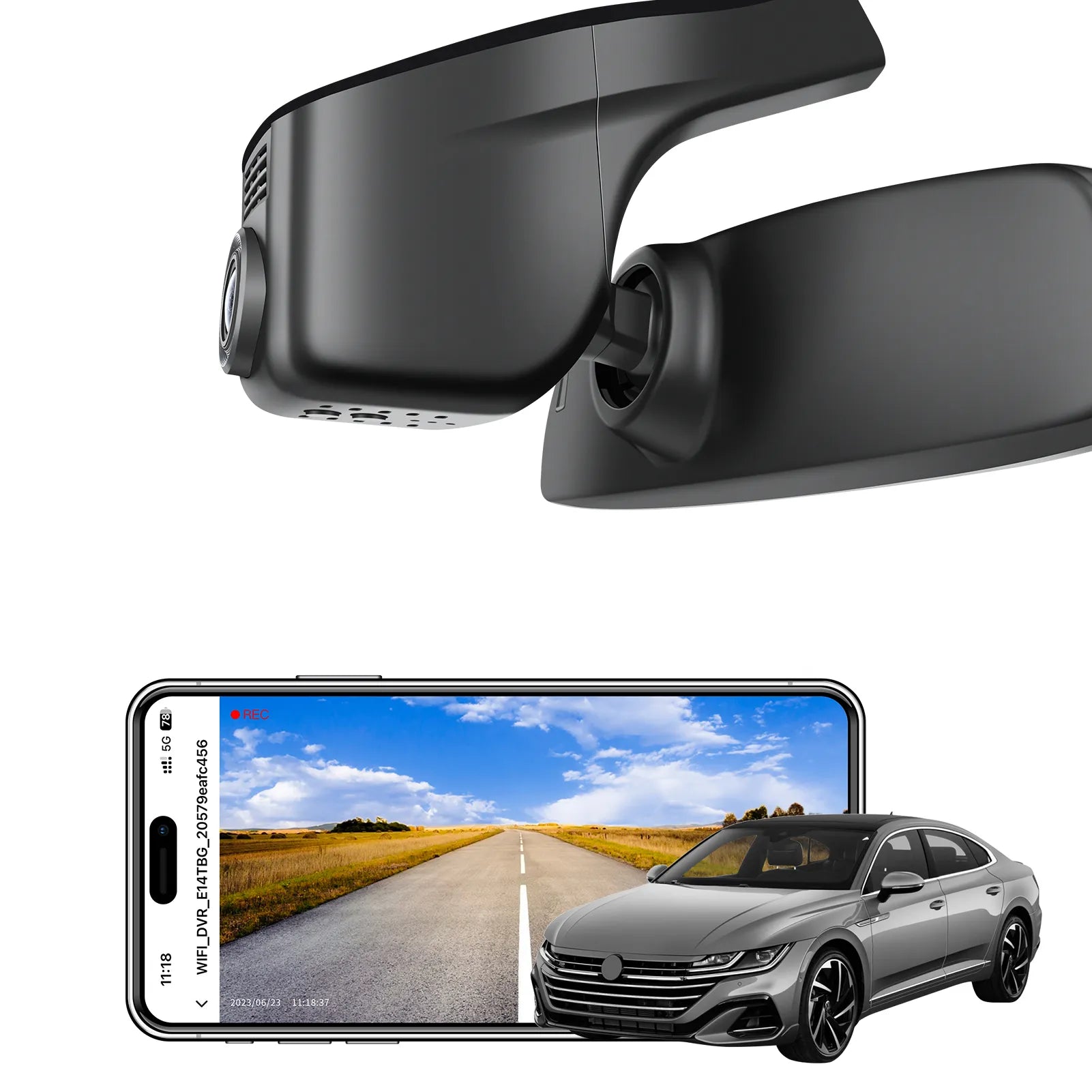 Front 4K & Rear 1080p Dash Cam for Volkswagen Arteon 2018-2024 SE SEL Premium R line Elegance(Model A Black), UHD 2160P Video, App & WiFi, Loop Recording, Easy to Install, 128GB Card