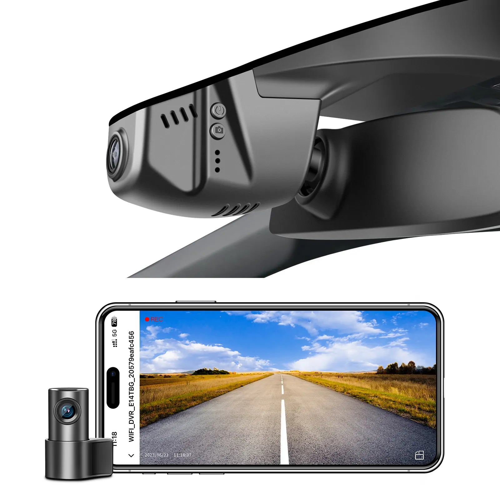 Mangoal 4K Front & 2K Rear 2 Channel HDR Dash Cam, Dual STARVIS 2 IMX678 IMX675, Custom Fit for VolksWagen Polo 2018-2024 (Model B Black)