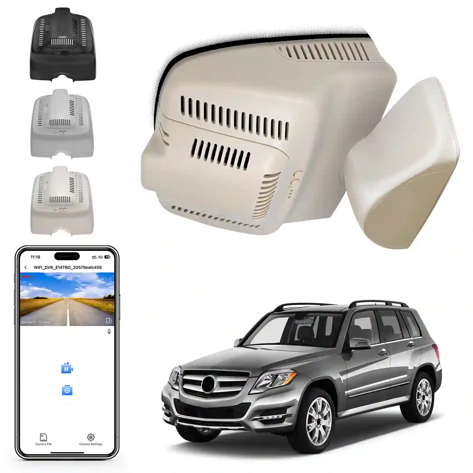Mercedez benz GLK model B beige Car dash camera OEM style by mangoal tech 