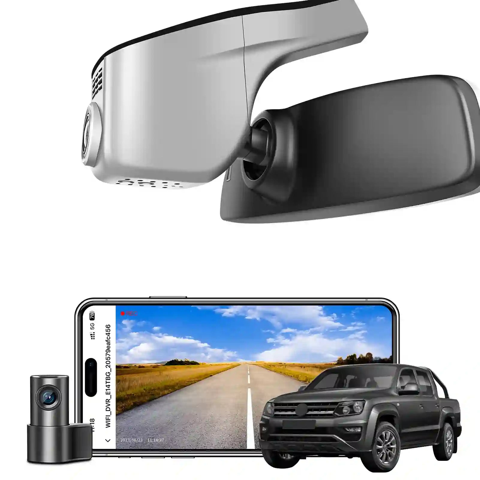 Mangoal Front 4K & 1080P Dash Cam for Volkswagen Amarok 2017-2022 (Model A Gray)