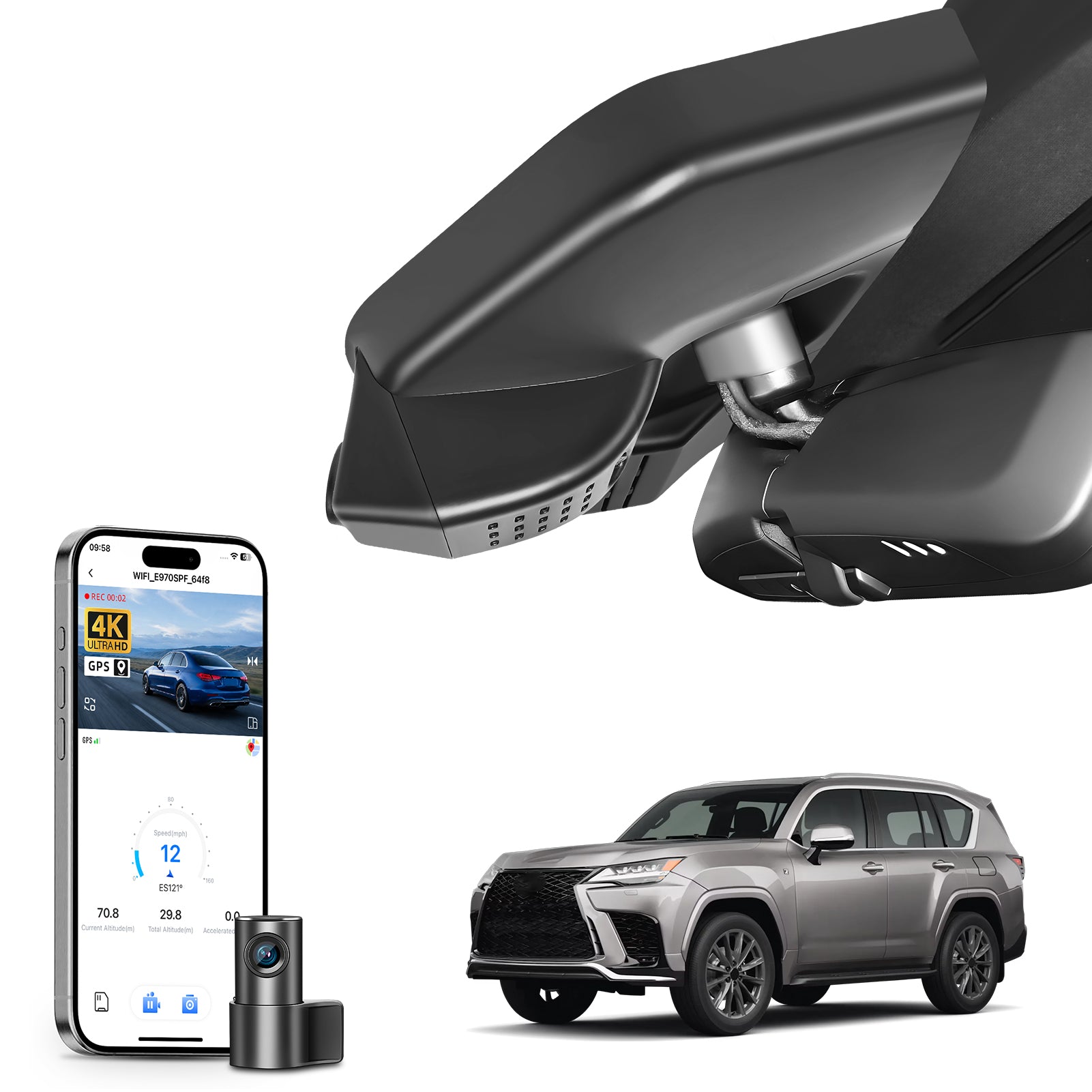 Mangoal Dash Cam for Lexus LX 600 2022-2024 (Model A)