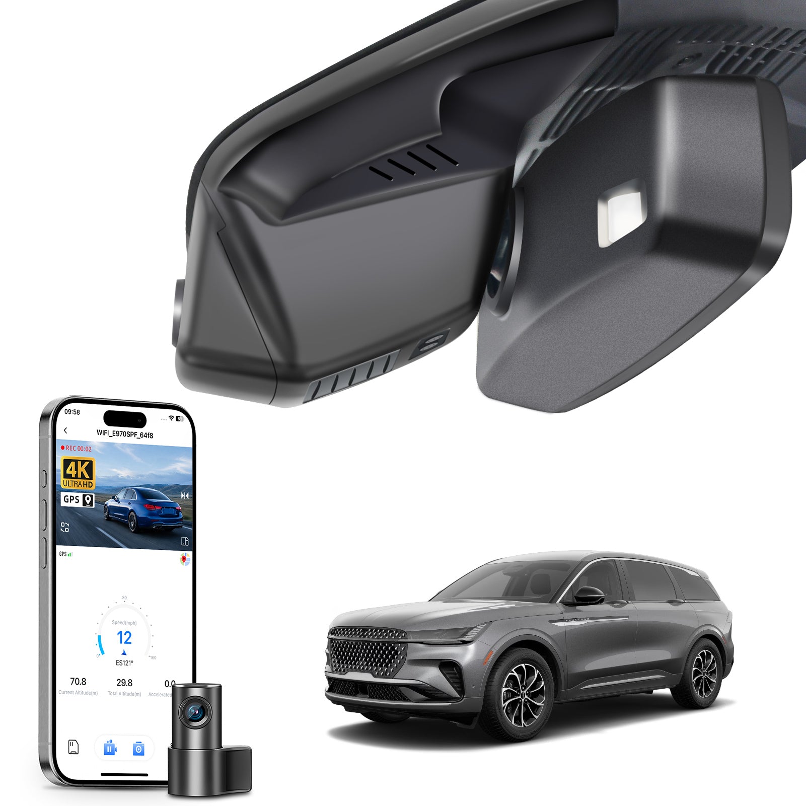 Mangoal Dash Cam for Lincoln Nautilus Gen2 CDX707 2024-2026