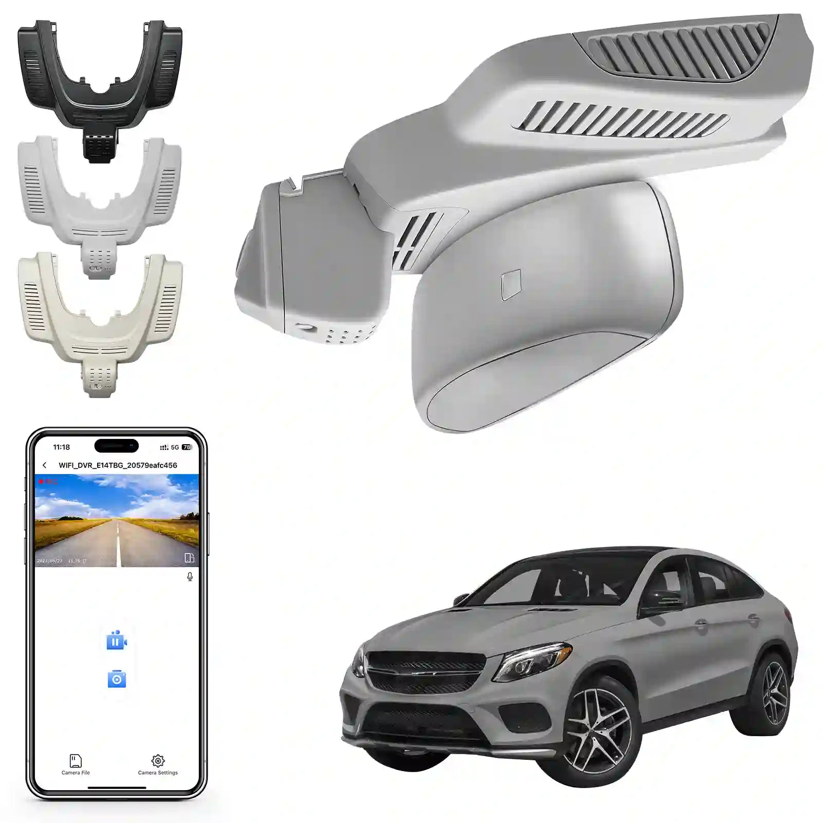 Mangoal 4K Dash Cam for Mercedes-Benz GLE (W166/C292) 2016-2019 & GLS(X166) 2017-2019 (Model A Gray)