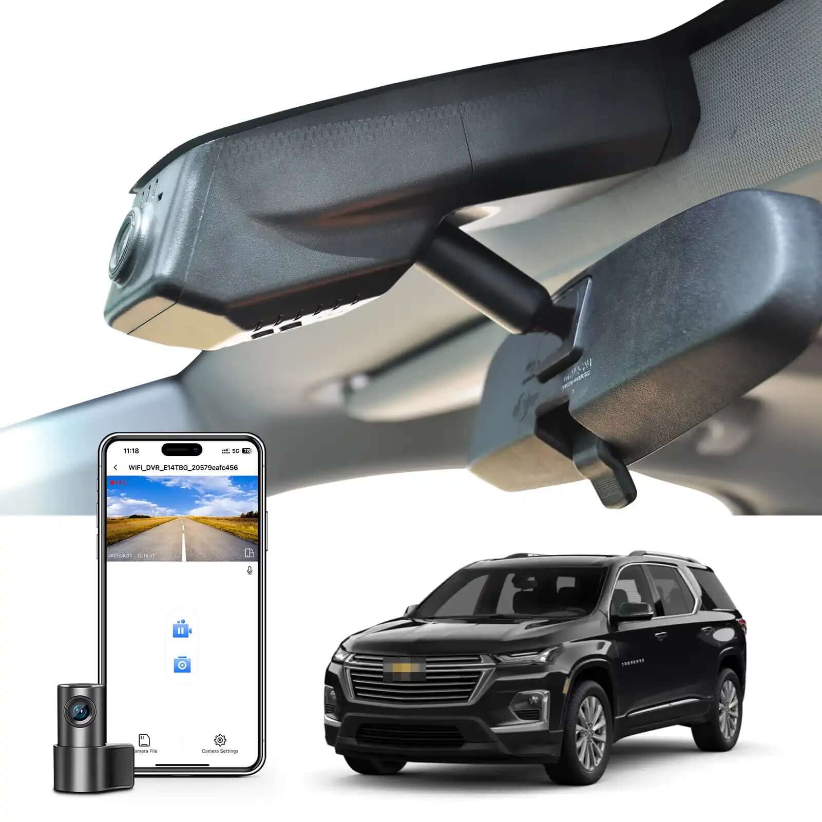 Mangoal Front 4K & Rear 1080P Dash Cam for Chevy Traverse 2018-2023 ...
