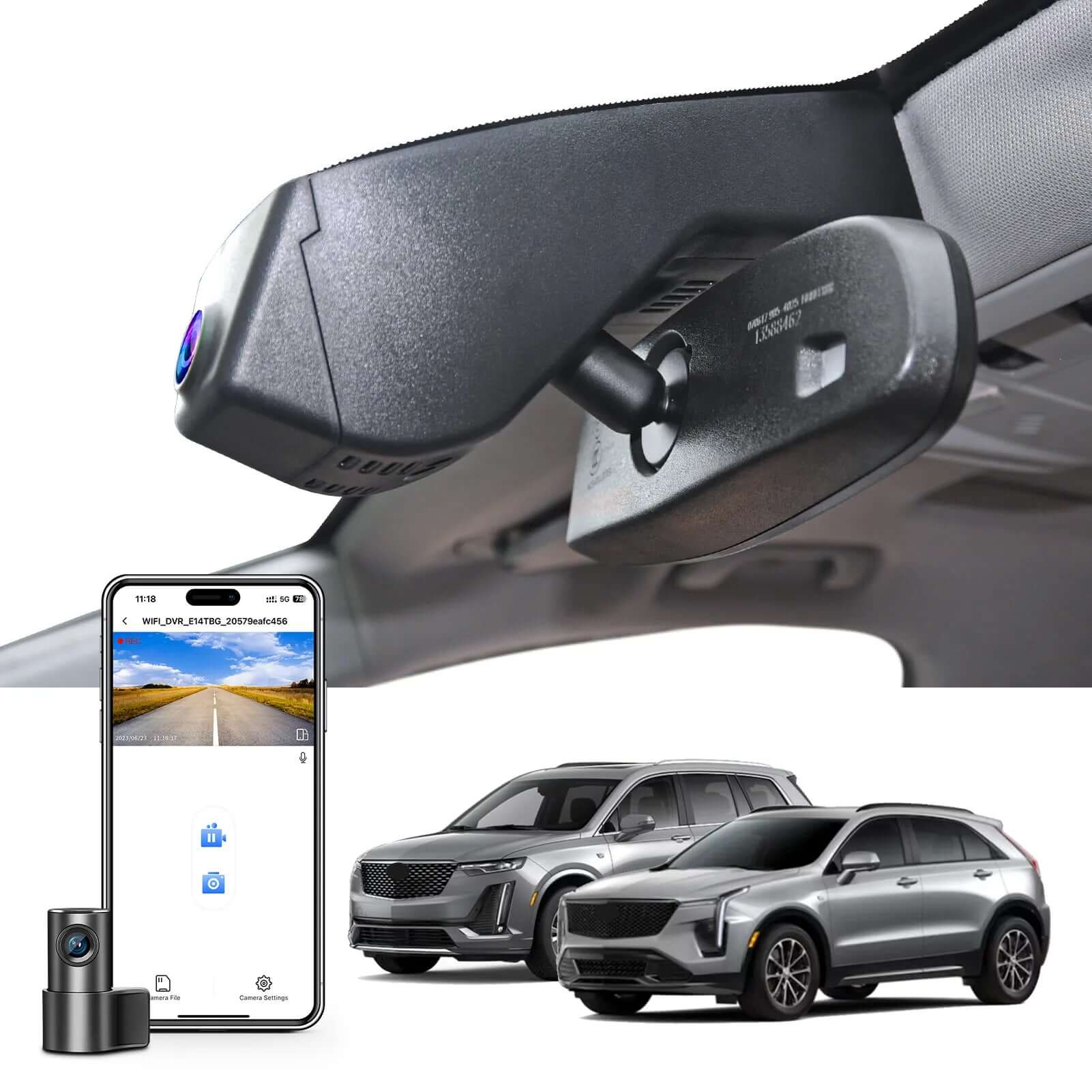 cadillac XT-5,XT-6 front 4K rear 1080P dash cam 