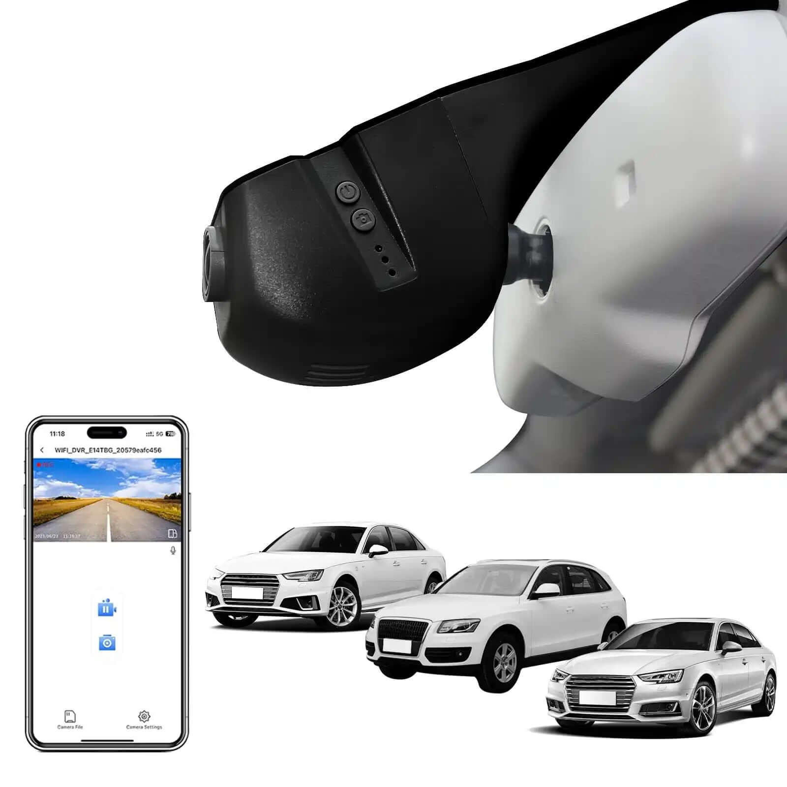 Mangoal 4K Dash Cam for Audi A4 A6 Allroad A3 A5 A6 Q5 A8 S8 A7 S5 Q3 S3 S7(Model B Black)
