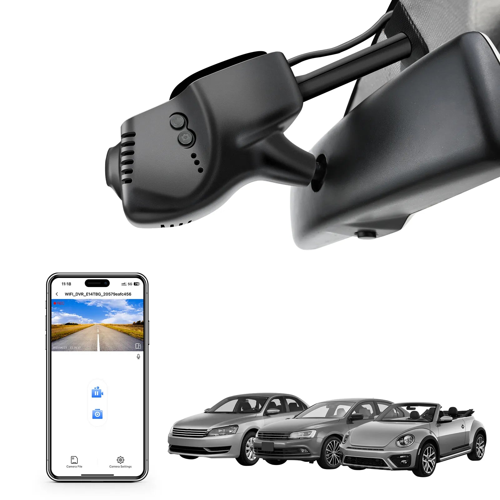 Mangoal 4K Dash Cam for Volkswagen Beetle 2018-2019, Tiguan 2009-2018, Jetta 2005-2016, Eos 2007-2015, Passat 2012-2015, CC 2009-2012(Model B)