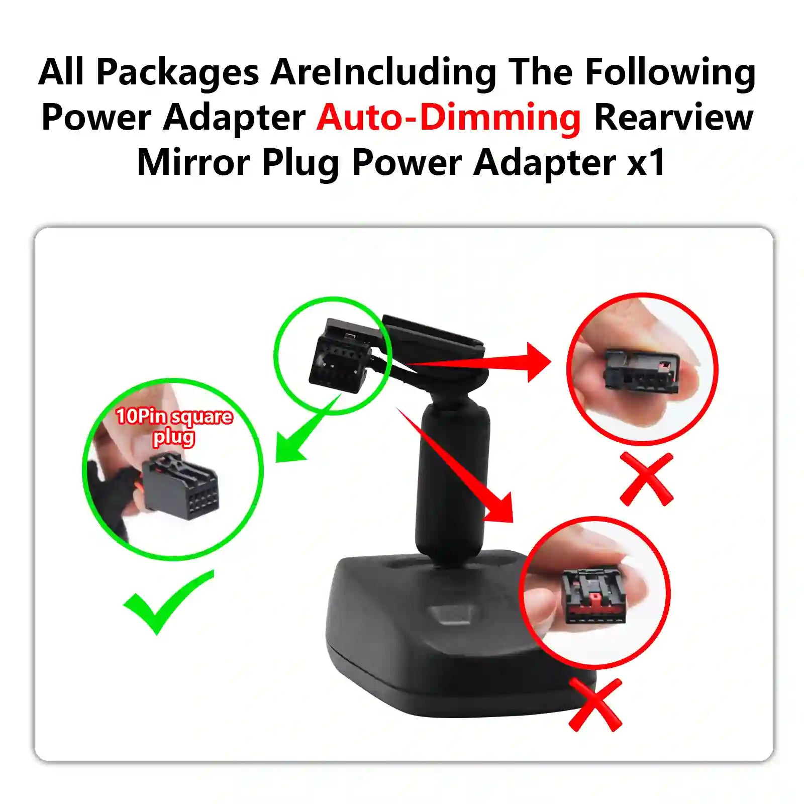 Acadia auto dimming power adapter dash camera 
