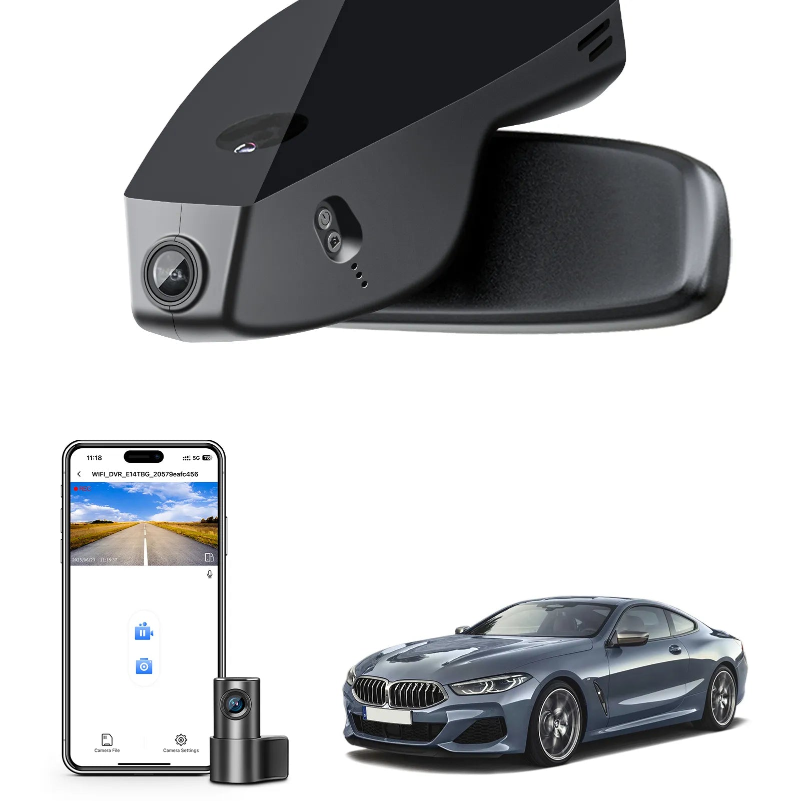 Mangoal 4K Front & 2K Rear 2 Channel HDR Dash Cam, Dual STARVIS 2 IMX678 IMX675, Fit for BMW 8 Series Gen2 G14 G15 G16 2020-2026(Model A)