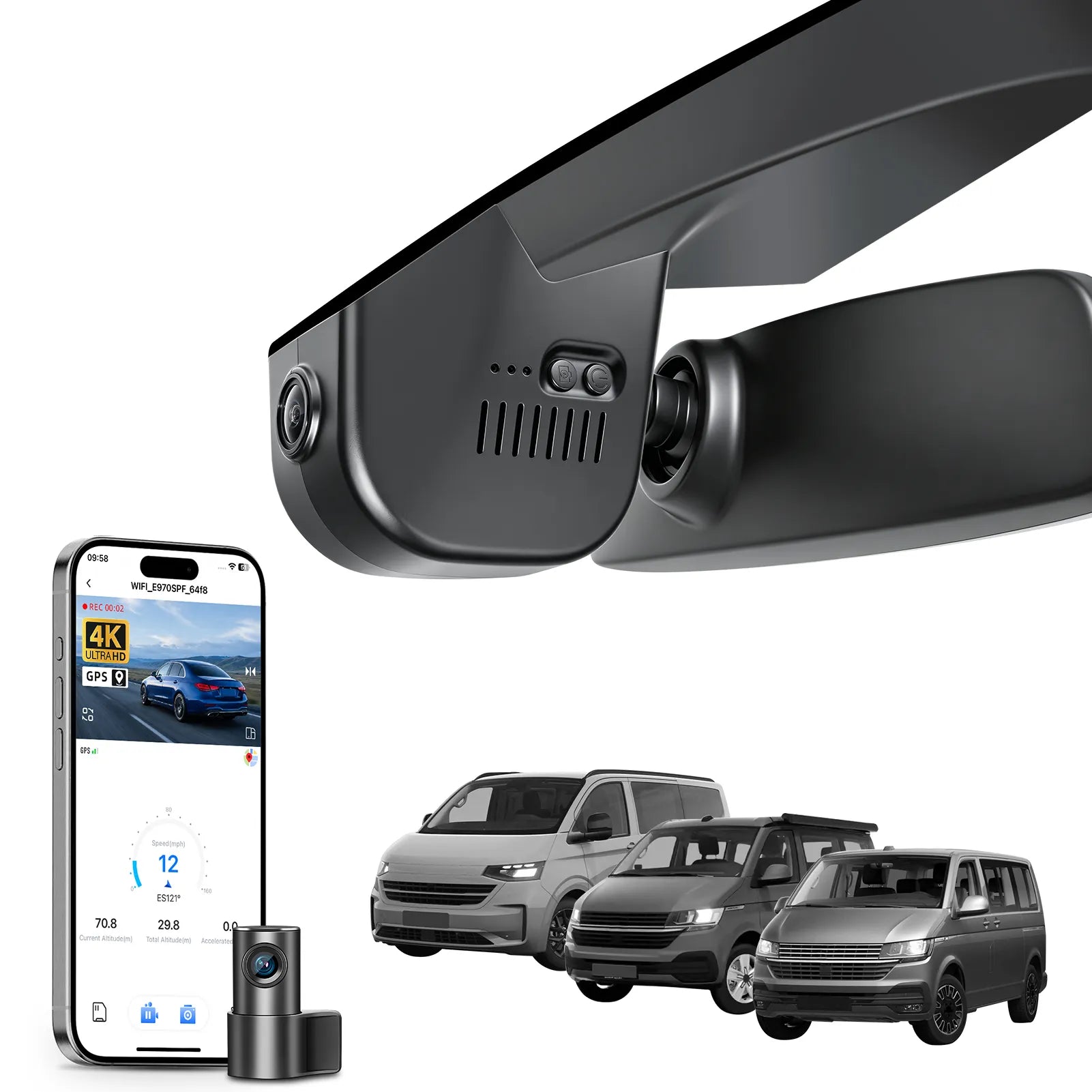 Mangoal Dash Cam for Volkswagen Transporter Multivan California Caravelle T6 T6.1 (Model B)