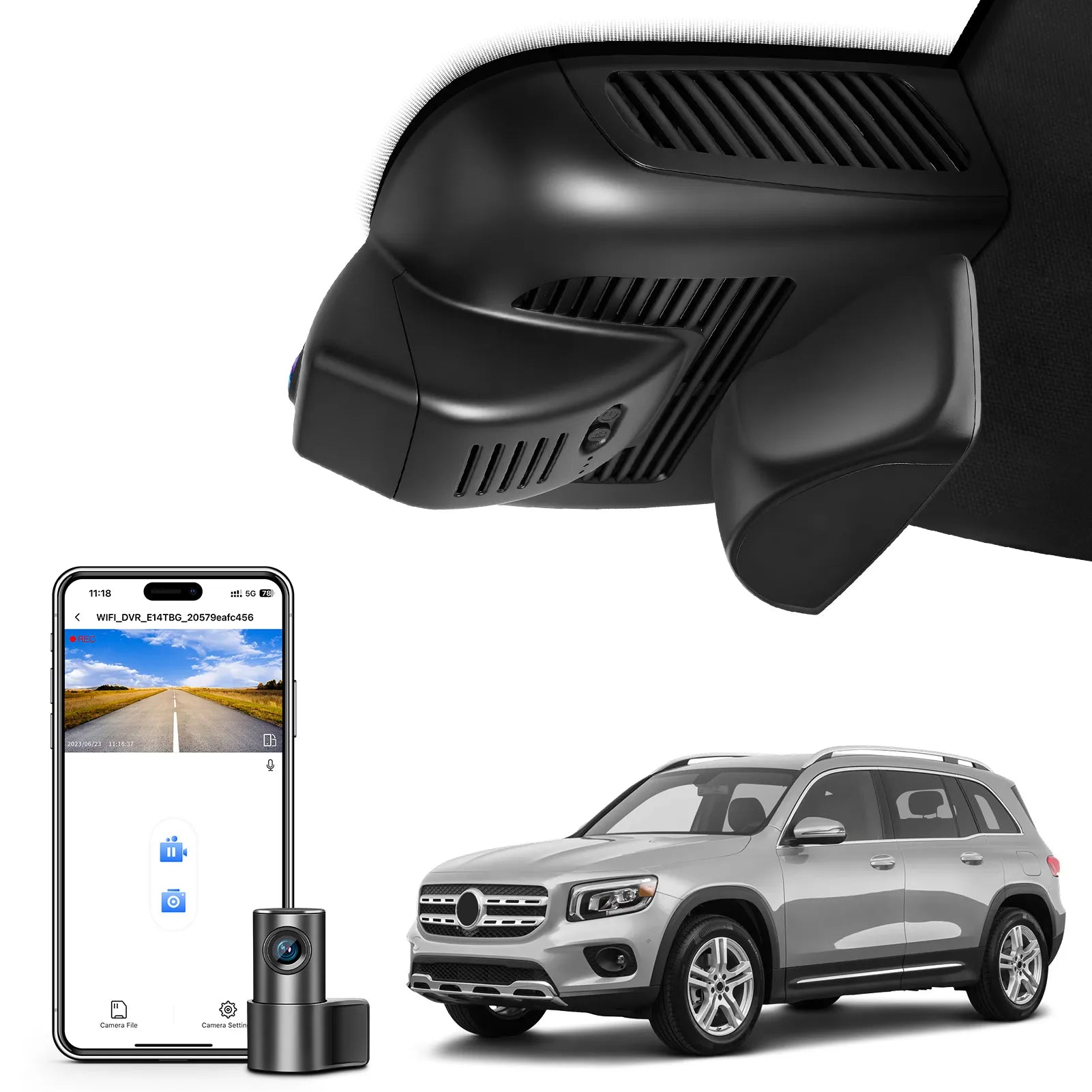 Mangoal Front 4K and Rear 1080P Dash Cam for Mercedes-Benz GLB X247 2020-2023(Model B)