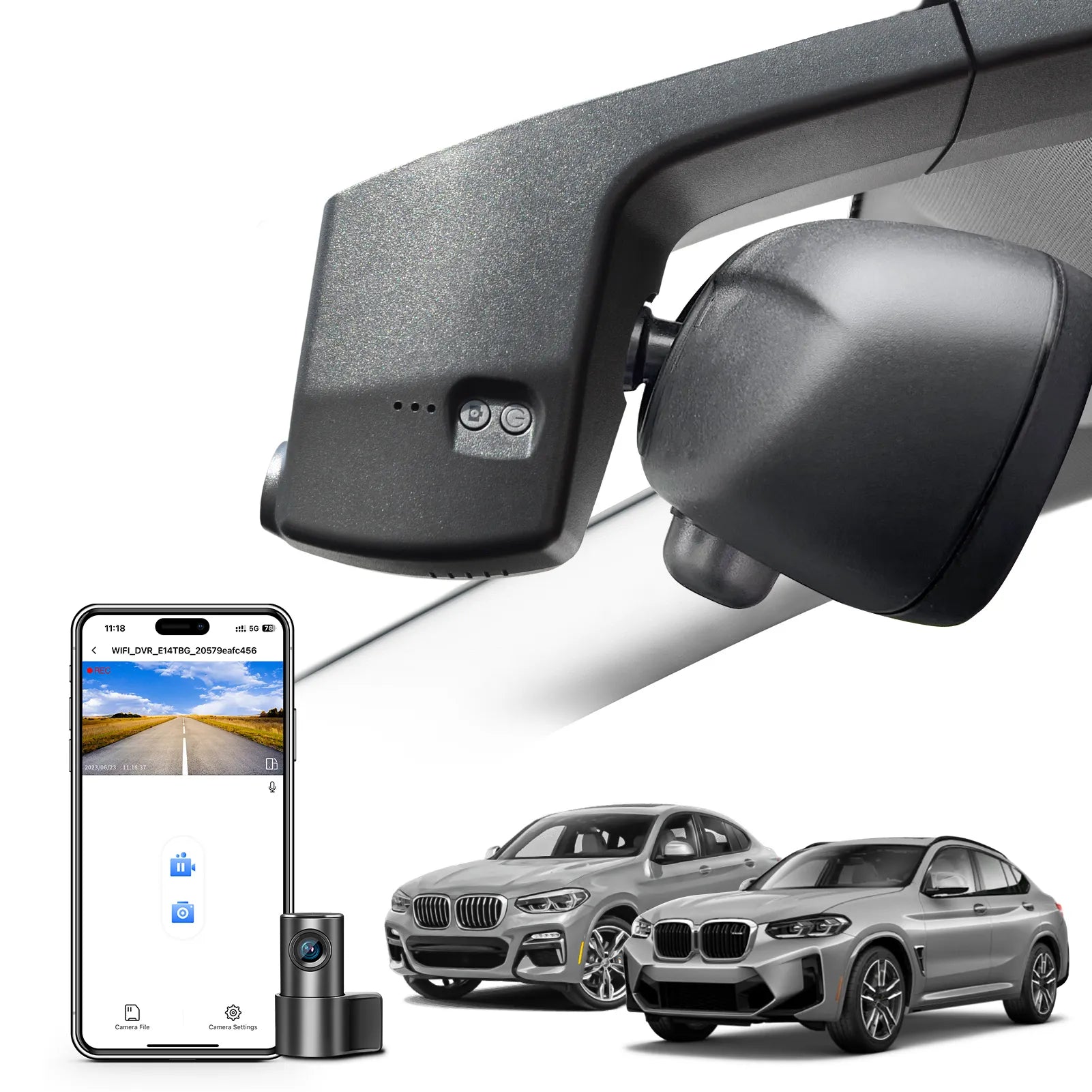 Mangoal 4K Front & 2K Rear 2 Channel HDR Dash Cam, Dual STARVIS 2 IMX678 IMX675, Custom Fit for BMW X4 Gen2 G02 2019-2025 X4M F98 2020-2025(Model A)