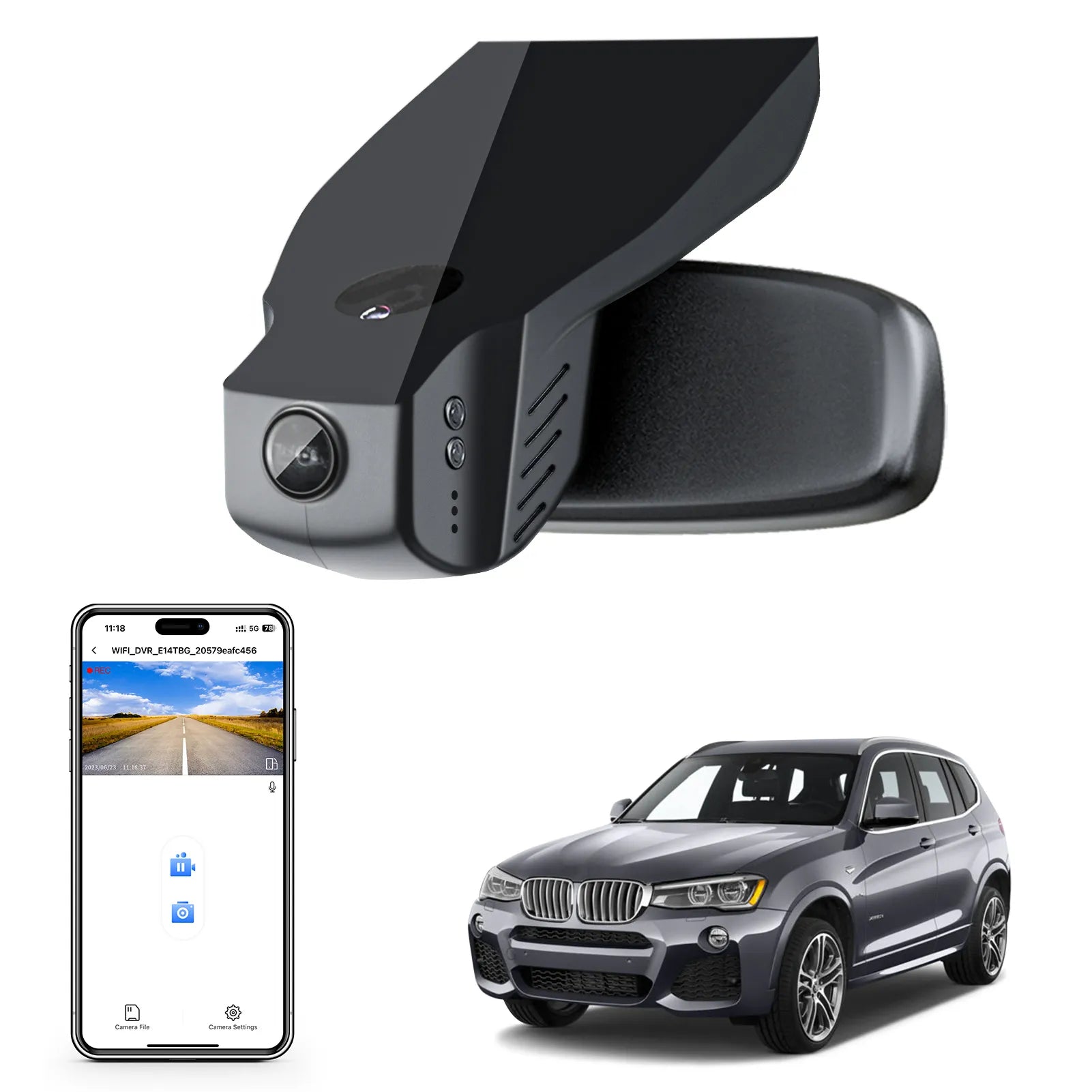 Mangoal STARVIS 2 Front 4K HDR Dash Cam IMX678, for BMW X3 F25 Gen2 2013-2017(Model B)
