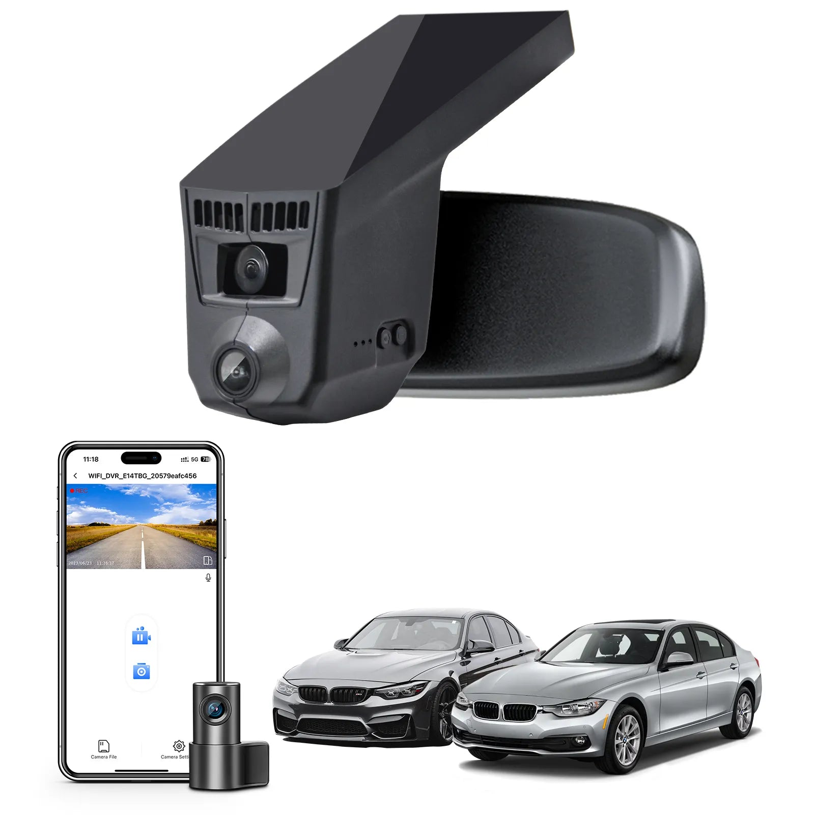 Mangoal 4K Front & 2K Rear 2 Channel HDR Dash Cam, Dual STARVIS 2, Custom Fit for BMW 3-Series Gen6 F30 F31 F34 F35 2012-2018 Select 2019 M3 F80(Model C)