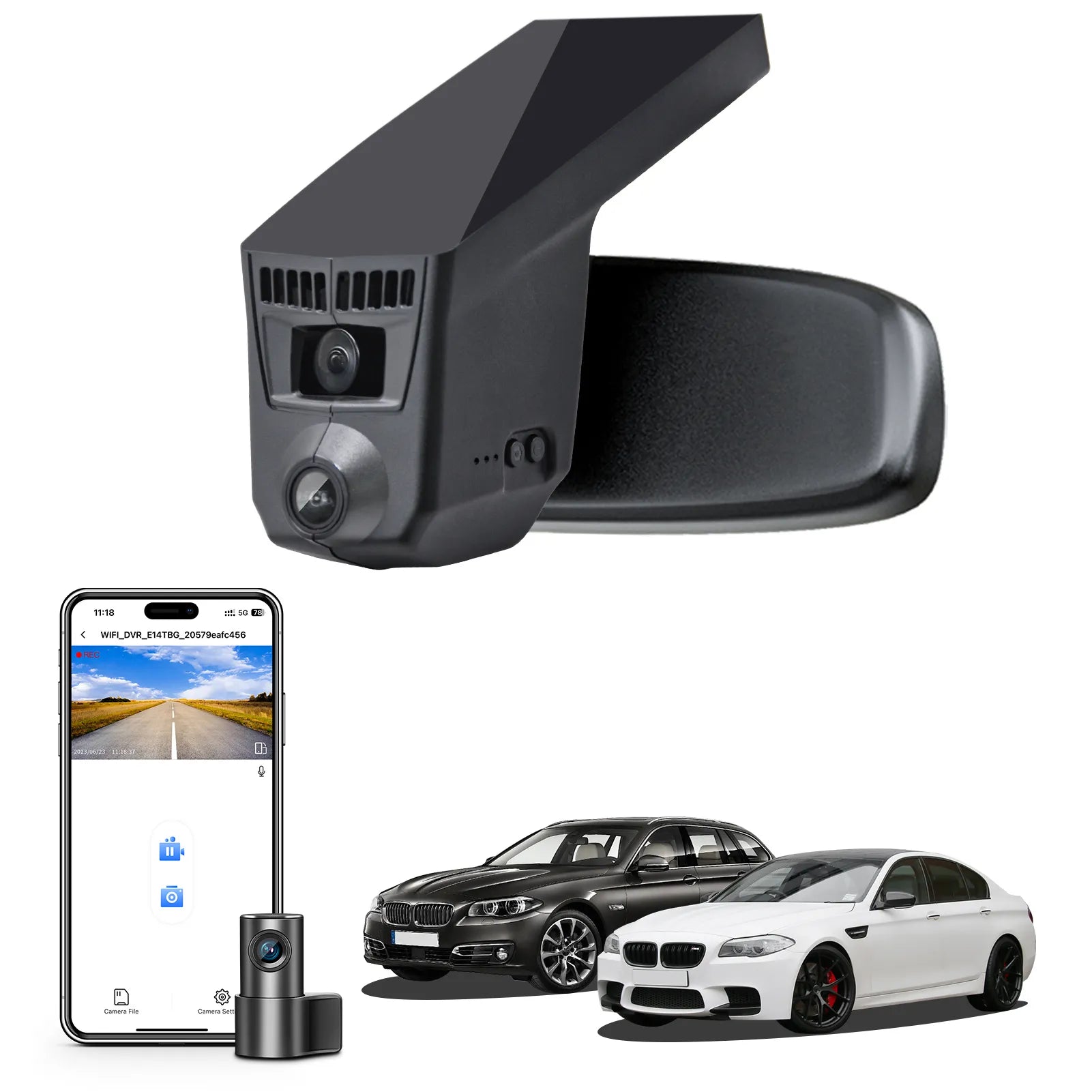 Mangoal 4K Front & 2K Rear 2 Channel HDR Dash Cam, Dual STARVIS 2 IMX678 IMX675, for BMW 5 Series Gen6 F07 F10 F11 F18 2014-2016 Select 2017 M5 F10(Model C)