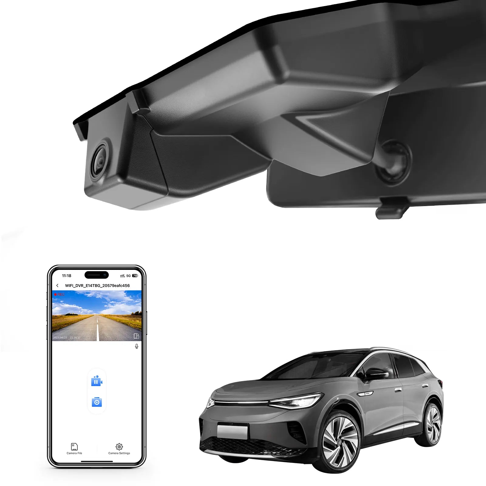 Mangoal Front 4K HDR Dash Cam STARVIS 2 IMX678, Custom Fit for VW ID.3 2020-2025 & Seat Cupra Born