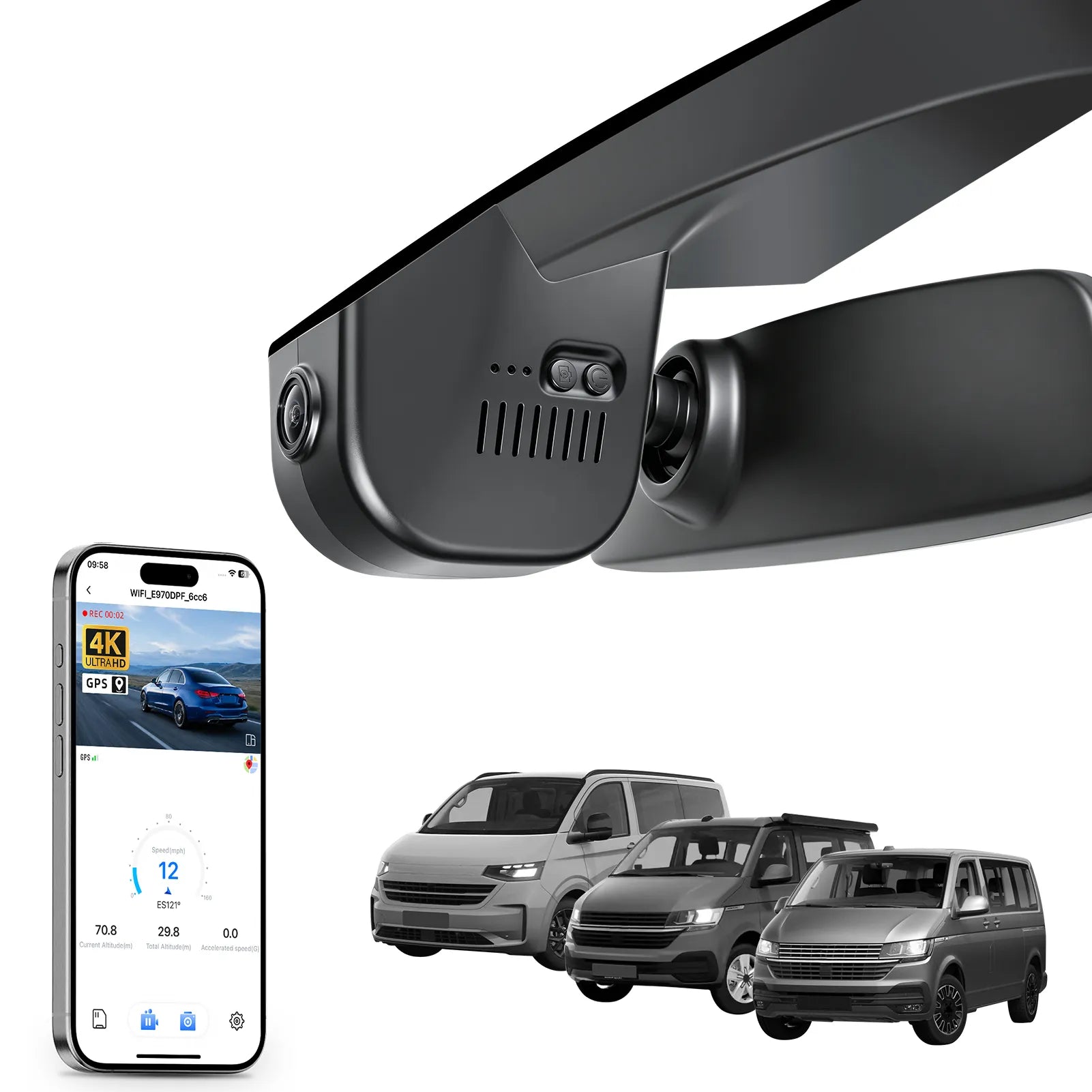 Mangoal Dash Cam for Volkswagen Transporter Multivan California Caravelle T6 T6.1 (Model B)