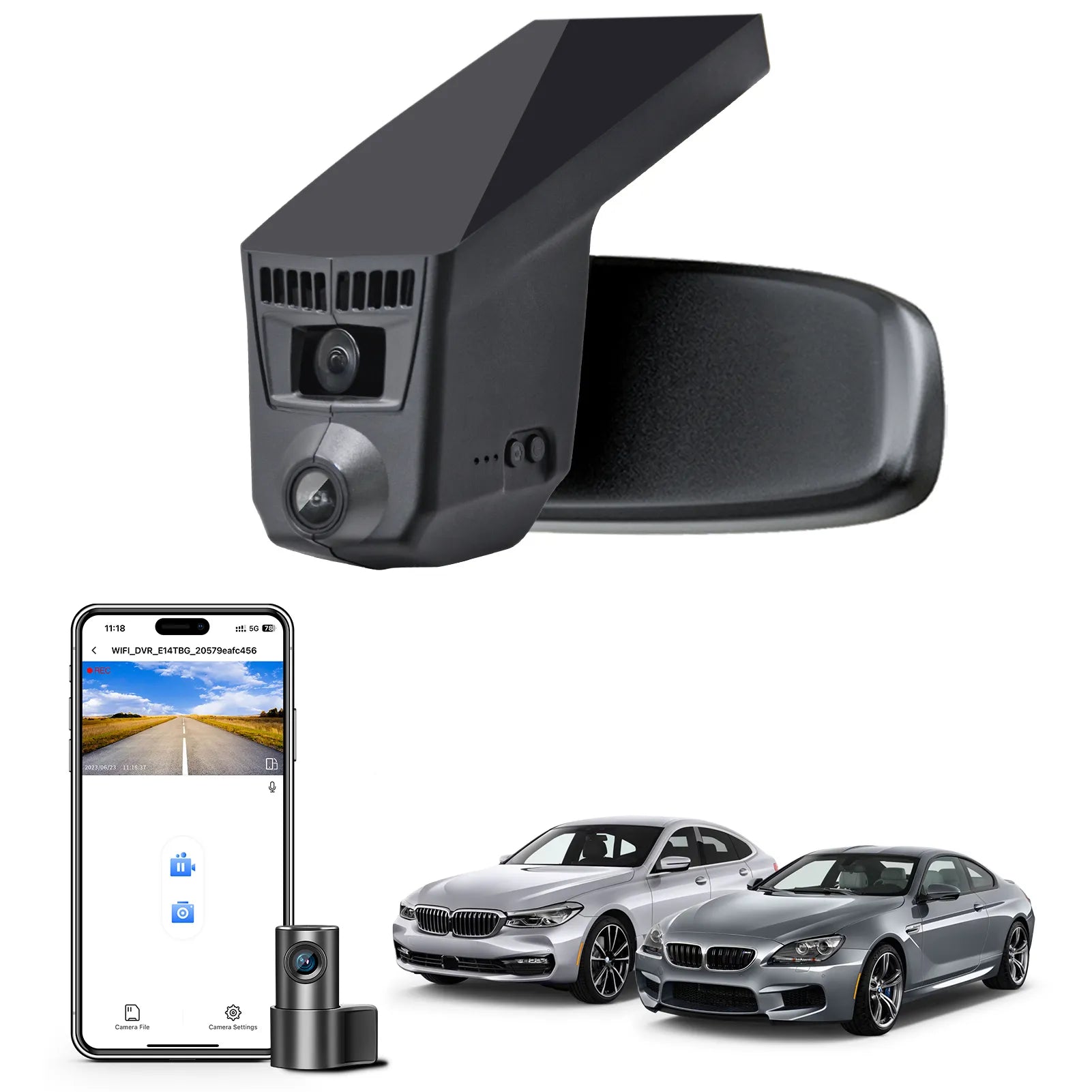 Mangoal 4K & Rear 1080P Dash Cam for BMW Select 6 Series Gen3 F06 F12 F13 2012-2019 M6 - Model C