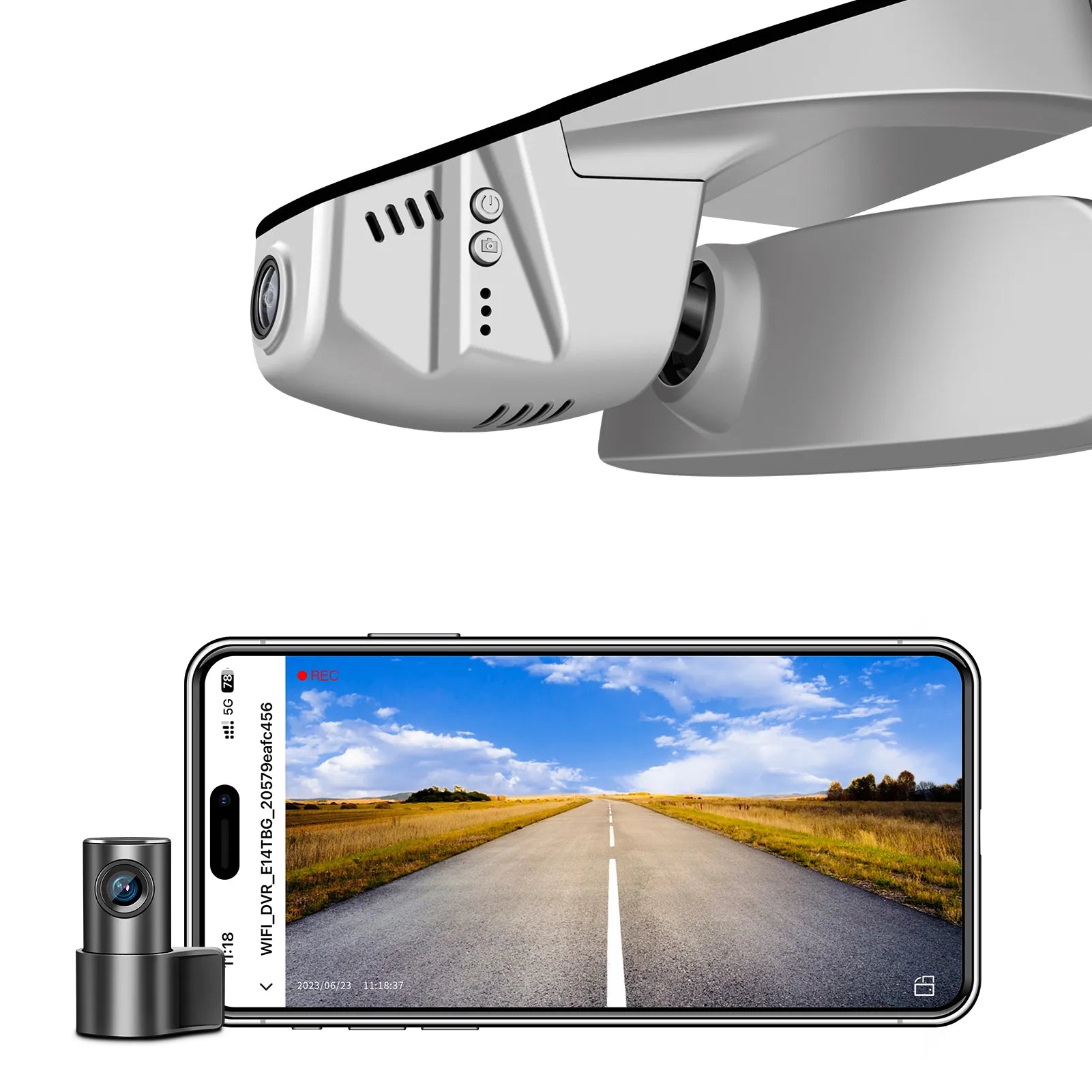 Mangoal 4K Front & 2K Rear 2 Channel HDR Dash Cam, Dual STARVIS 2 IMX678 IMX675, Custom Fit for Volkswagen Transporter T6 T6.1 Multivan & California & Caravelle (Model B Gray)