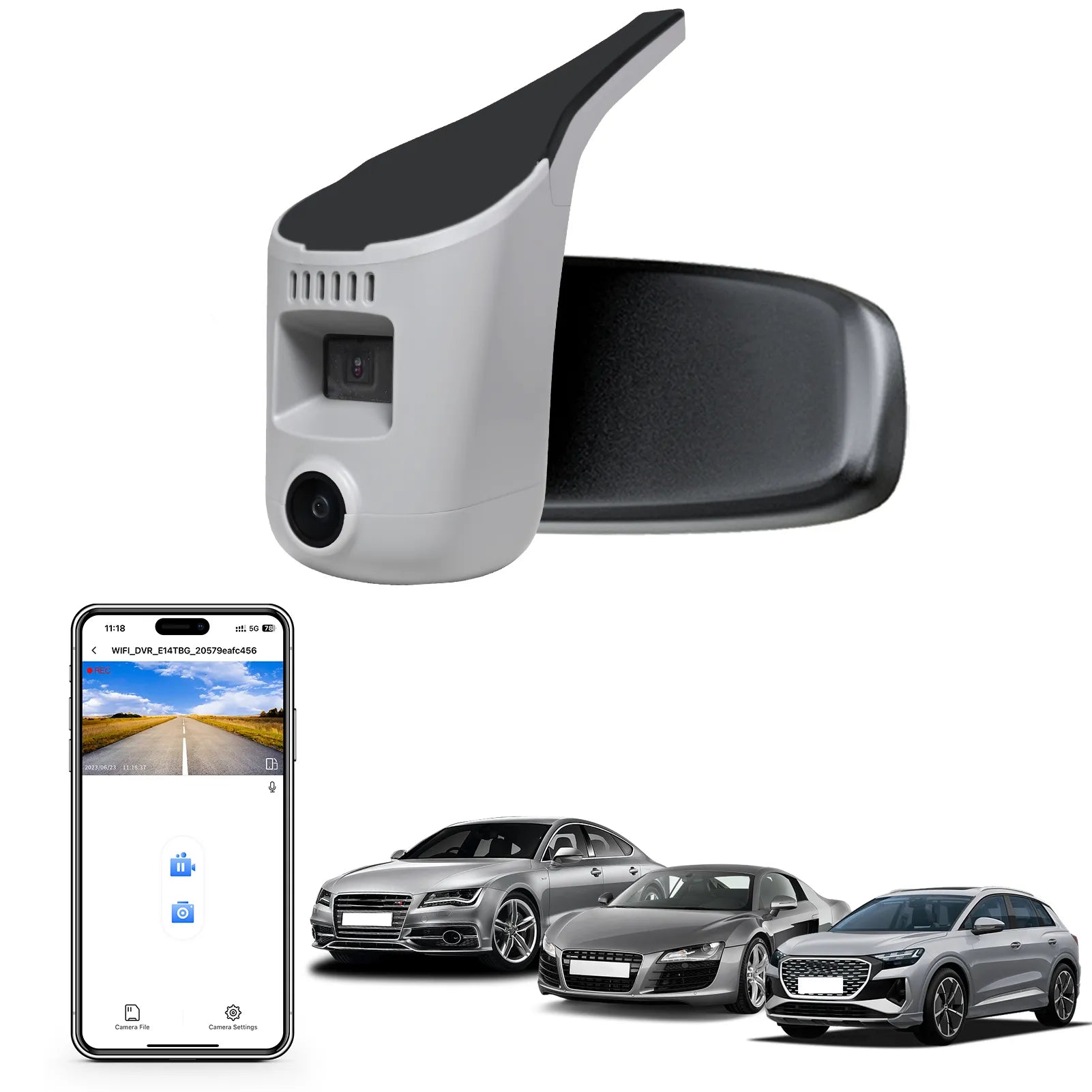 Mangoal 4K Dash Cam for Audi (Model E Gray)
