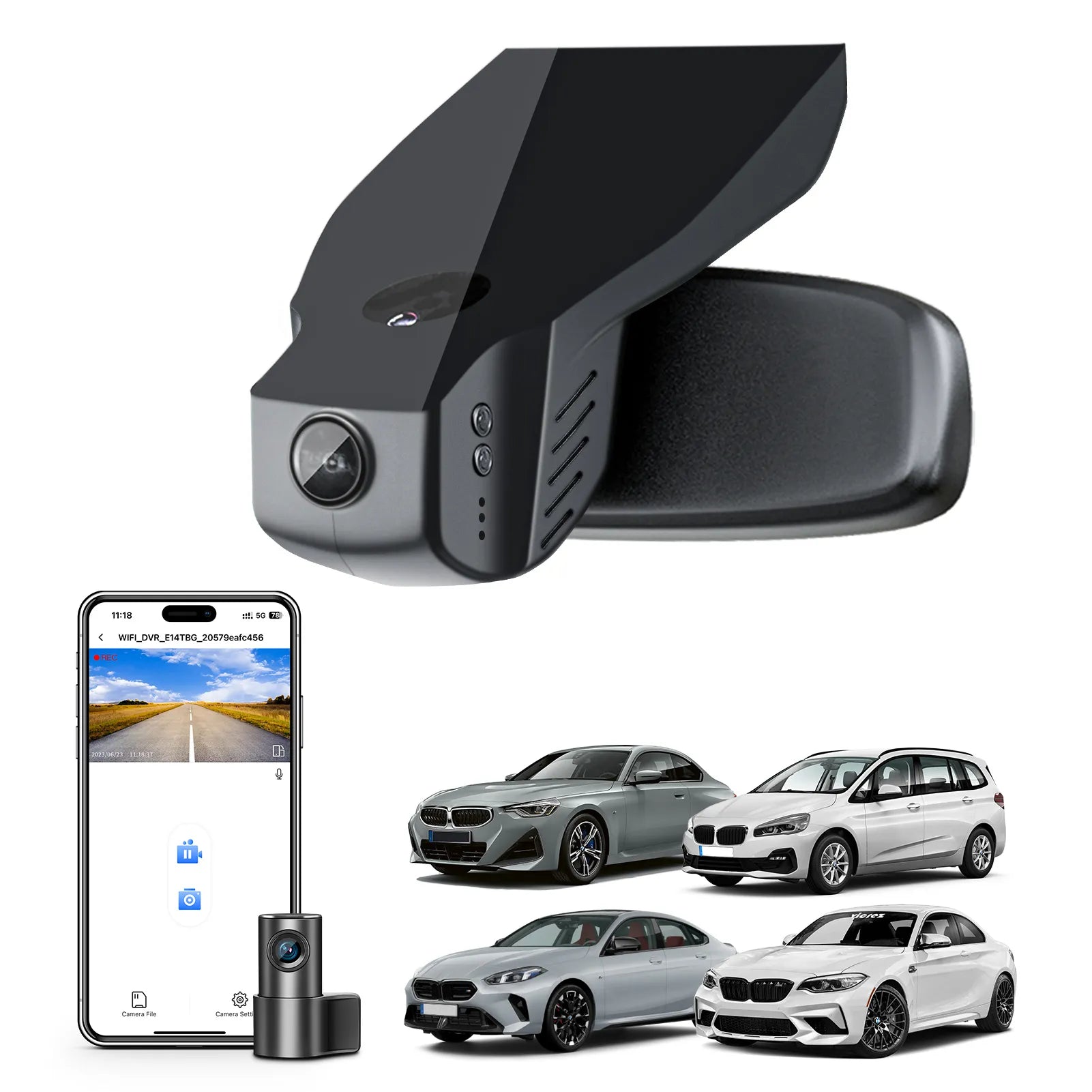 Mangoal 4K Front & 2K Rear HDR Dash Cam, STARVIS 2, Compatible with 2 Series Coupé Convertible F22 F23 G42 Active Tourer Gran Tourer F45 F46 U06 Gran Coupé F44 M2 F87(Model B)