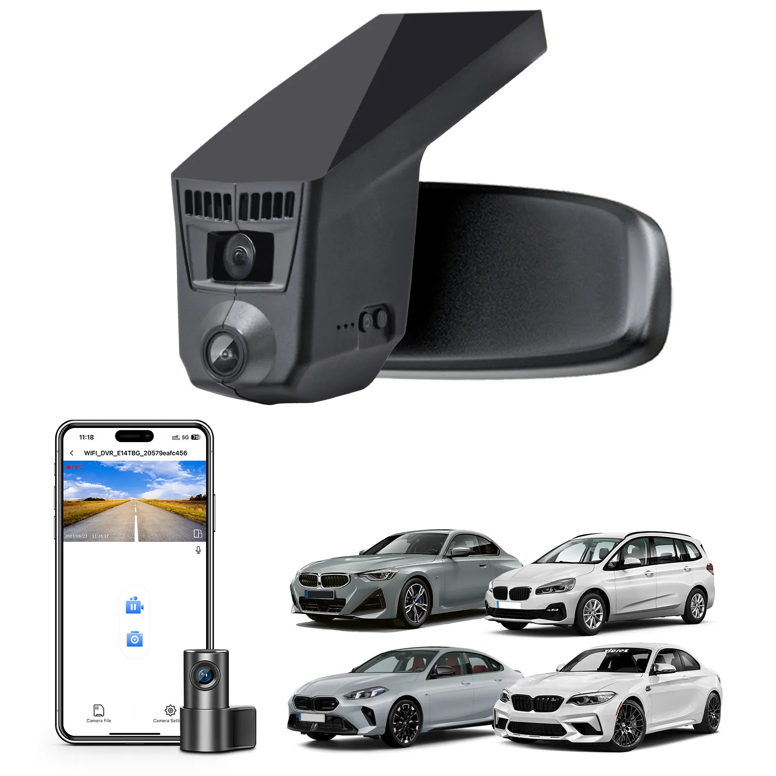 Mangoal 4K Front & 2K Rear 2 Channel HDR Dash Cam,STARVIS 2, for BMW 2 Series Coupé Convertible F22 F23 G42 Active Tourer Gran Tourer F45 F46 U06 Gran Coupé F44 M2 F87(Model C)