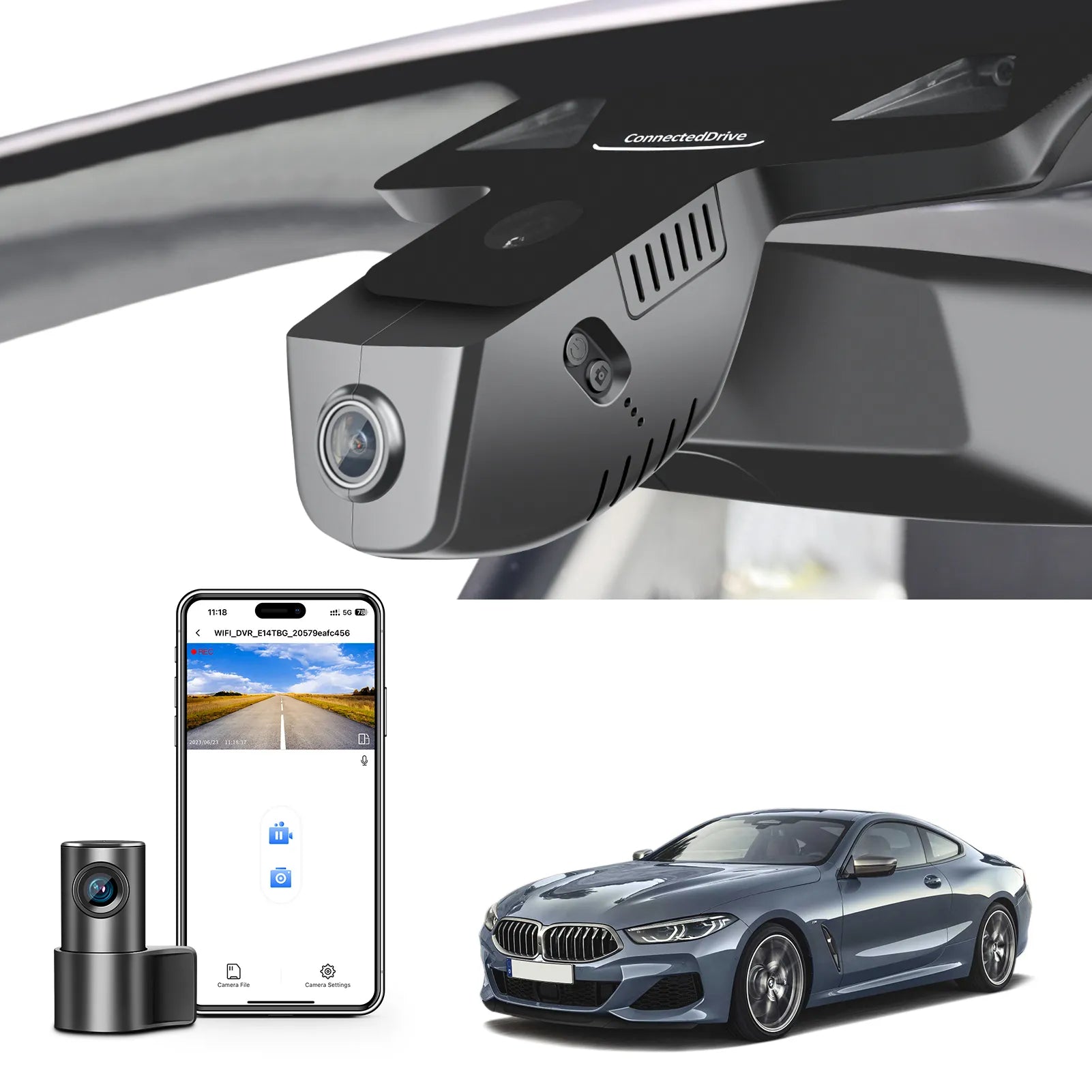 Mangoal 4K Front & 2K Rear 2 Channel HDR Dash Cam, Dual STARVIS 2 IMX678 IMX675, Fit for BMW 8 Series Gen2 G14 G15 G16 2020-2026(Model B)