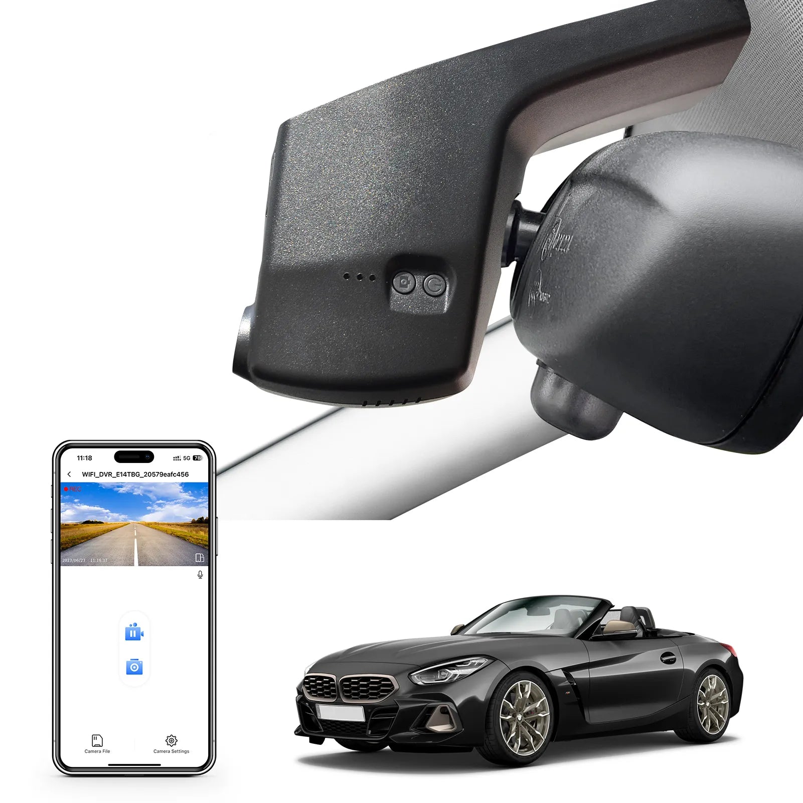 Mangoal STARVIS 2 Front 4K HDR Dash Cam IMX678, Custom Fit for BMW Z4 G29 2019-2026(Model A), 5GHz WiFi, GPS, 64GB Card