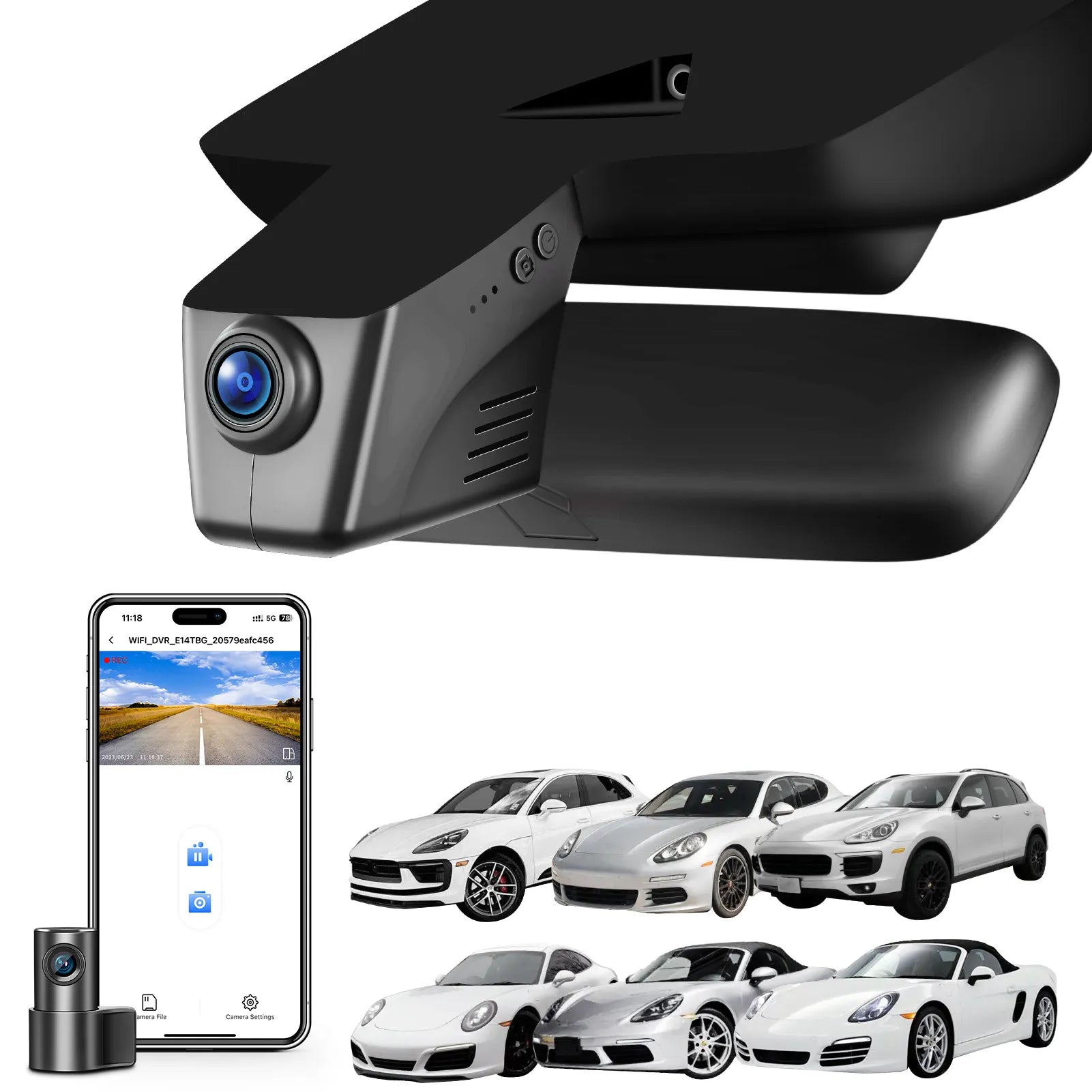Mangoal Front 4K & Rear 1080P Dash Cam for Porsche Cayenne(E2 92A) 2011-2018,Macan 2015-2026, 911(991) 2011-2019, Panamera(970) 2010-2016, Boxster/Cayman(981) 2013-2016, 718 Boxster/Cayman/Spyder(982) 2017-2025(Model B)