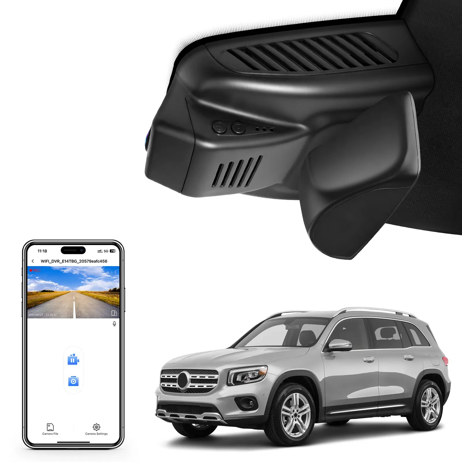 Mangoal Front 4K and Rear 1080P Dash Cam for Mercedes-Benz GLB X247 2020-2023(Model A)