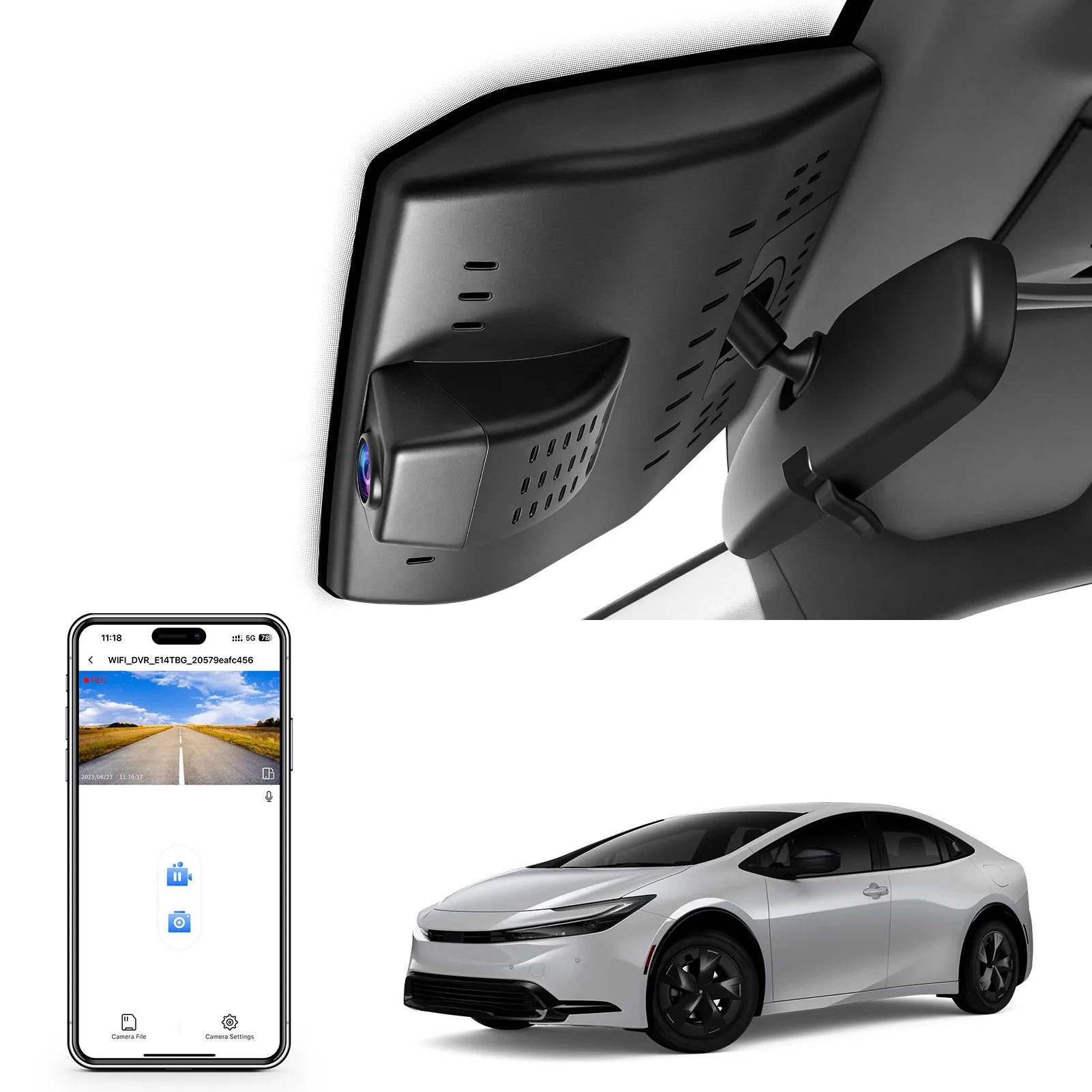 Front 4K & Rear 1080P Dash Cam for Toyota Prius & Prius AWD-e & Prius Prime 2023-2026