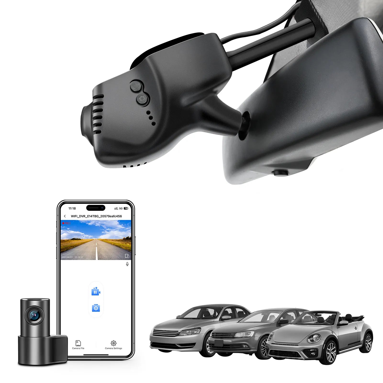 Mangoal 4K Front & 2K Rear 2 Channel HDR Dash Cam, Dual STARVIS 2 IMX678 IMX675, Custom fit for Volkswagen(Model B), Select Beetle 2018-2019, Tiguan 2009-2018, Jetta 2005-2016, Eos 2007-2015, Passat 2012-2015, CC 2009-2012