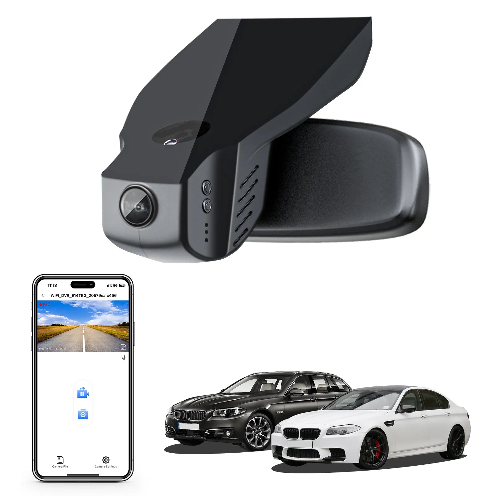 Mangoal STARVIS 2 Front 4K HDR Dash Cam IMX678, Custom Fit for BMW 5-Series Gen6 F07/F10/F11/F18 2014-2016 Select 2017 M5 F10(Model B)