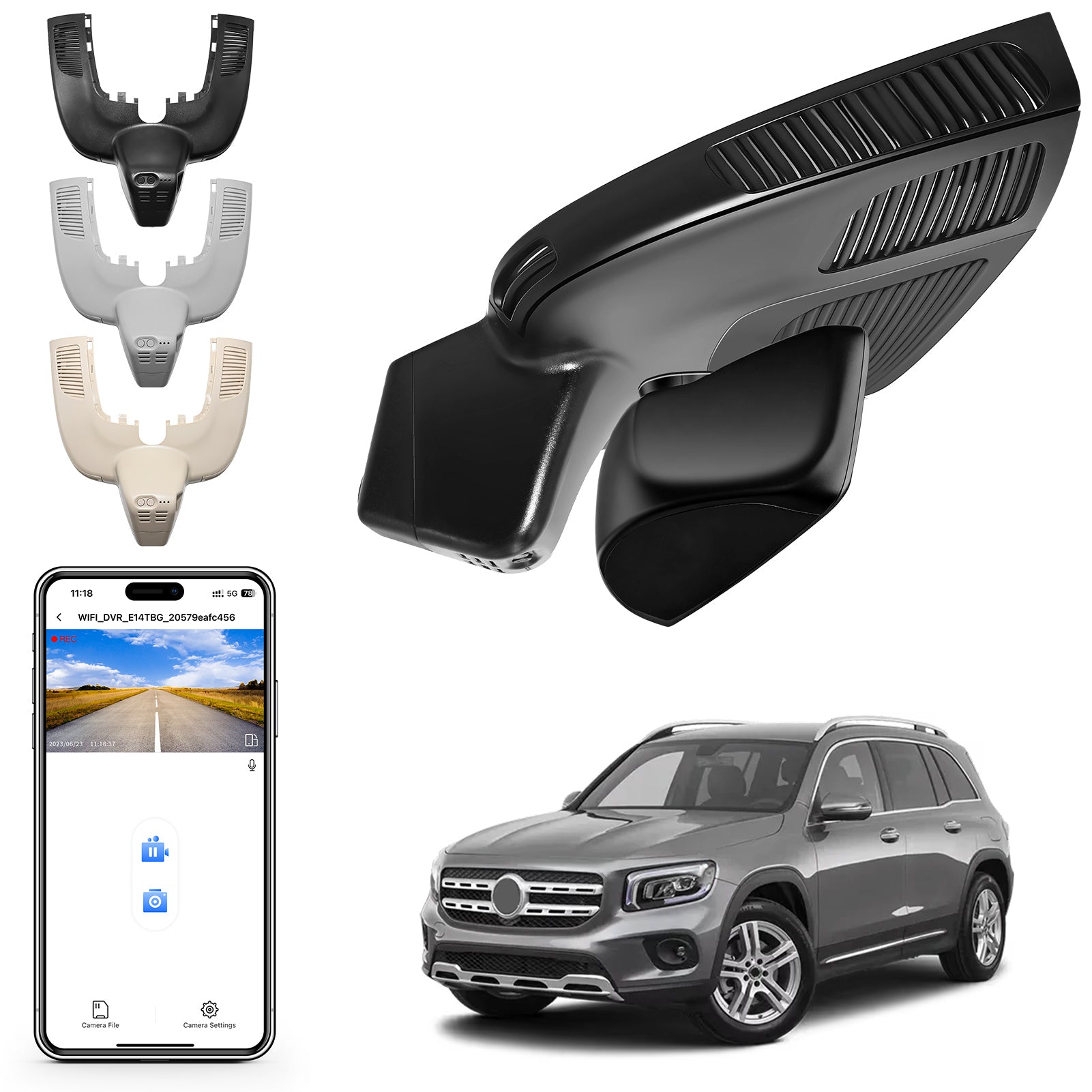 Mangoal 4K Dash Cam for Mercedes-Benz GLE (W167/C167) 2020-2025 & GLS(X167) 2020-2025 (Model D Black)